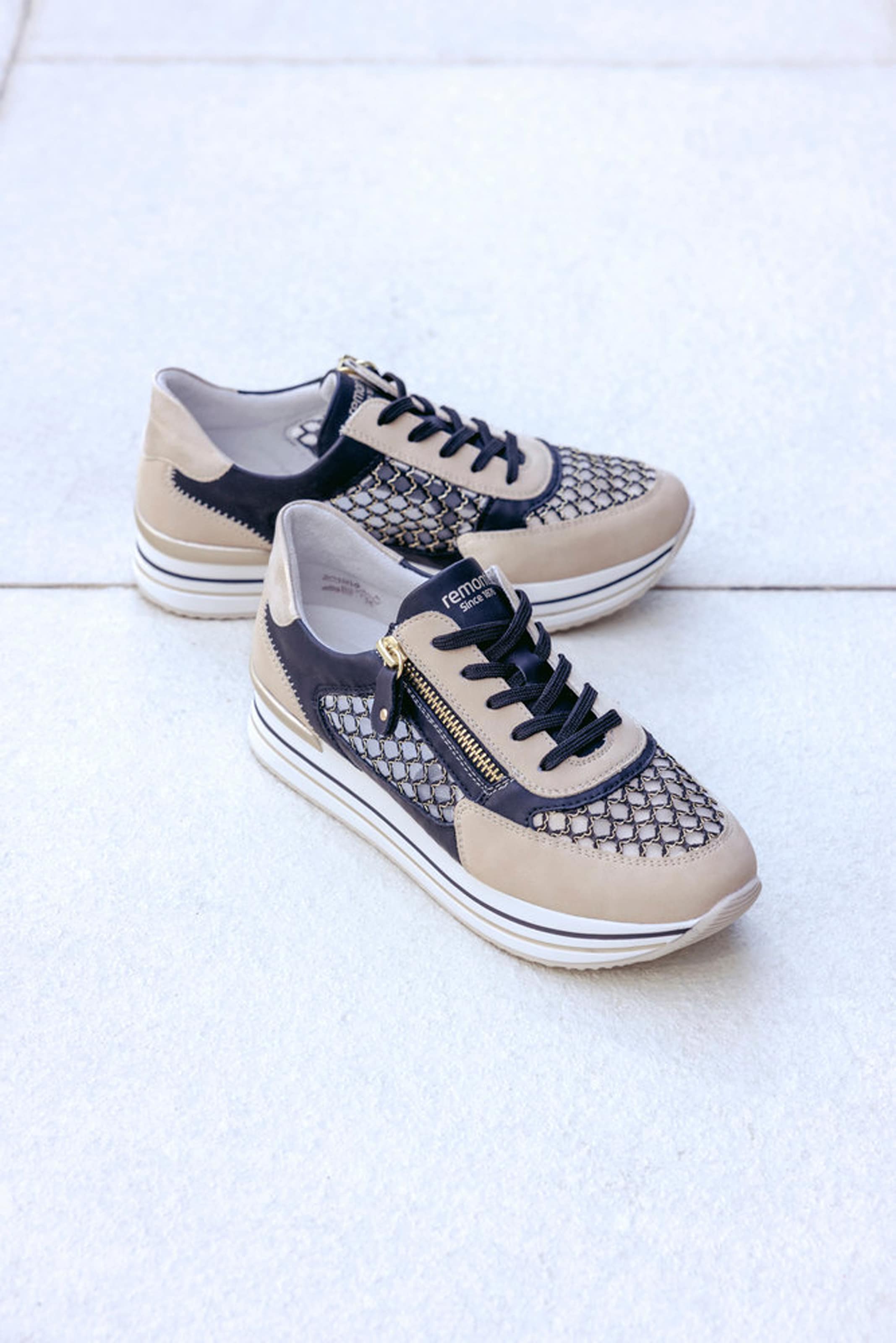 Remonte Baskets à plateforme  , Freiezitschuh, Halbschuh, Schnürschuh, vegan, Kontrastbesatz