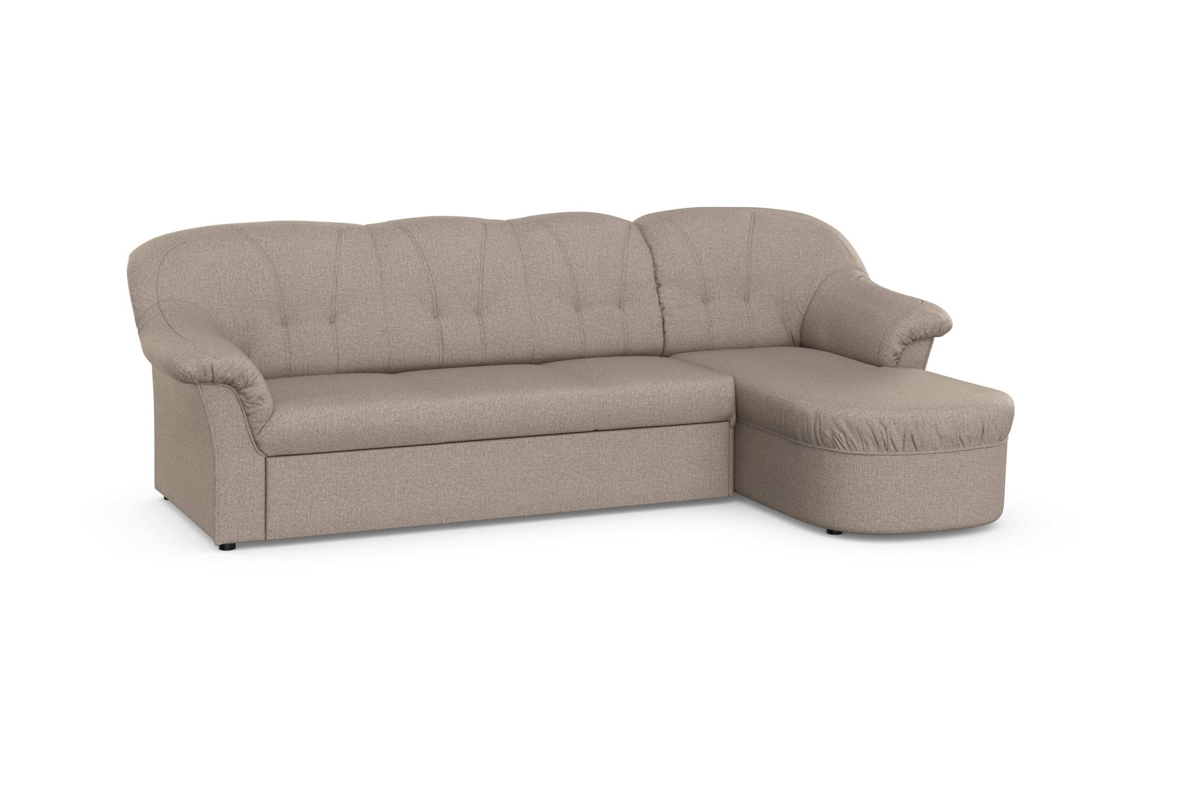 DOMO collection Ecksofa »Pegnitz, elegante Rückensteppung, kompakte Stellmasse 238/141cm, L-Form«, wahlweise mit Bettfunktion
