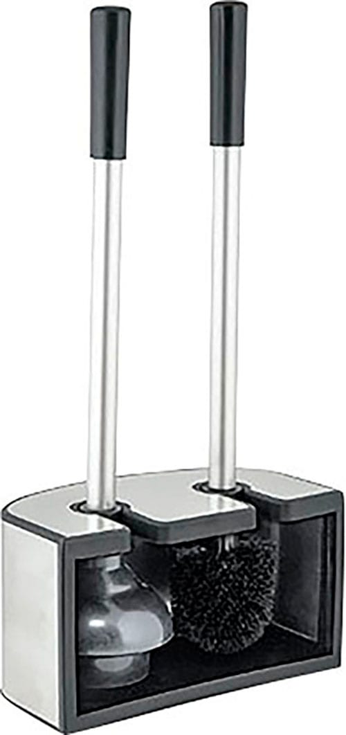 Image of Bischof WC-Garnitur "Kendo" Set aus Edelstahl Saugglocke und WC-Bürste aus keramikschonendem Silikon, Aluminiumstiel