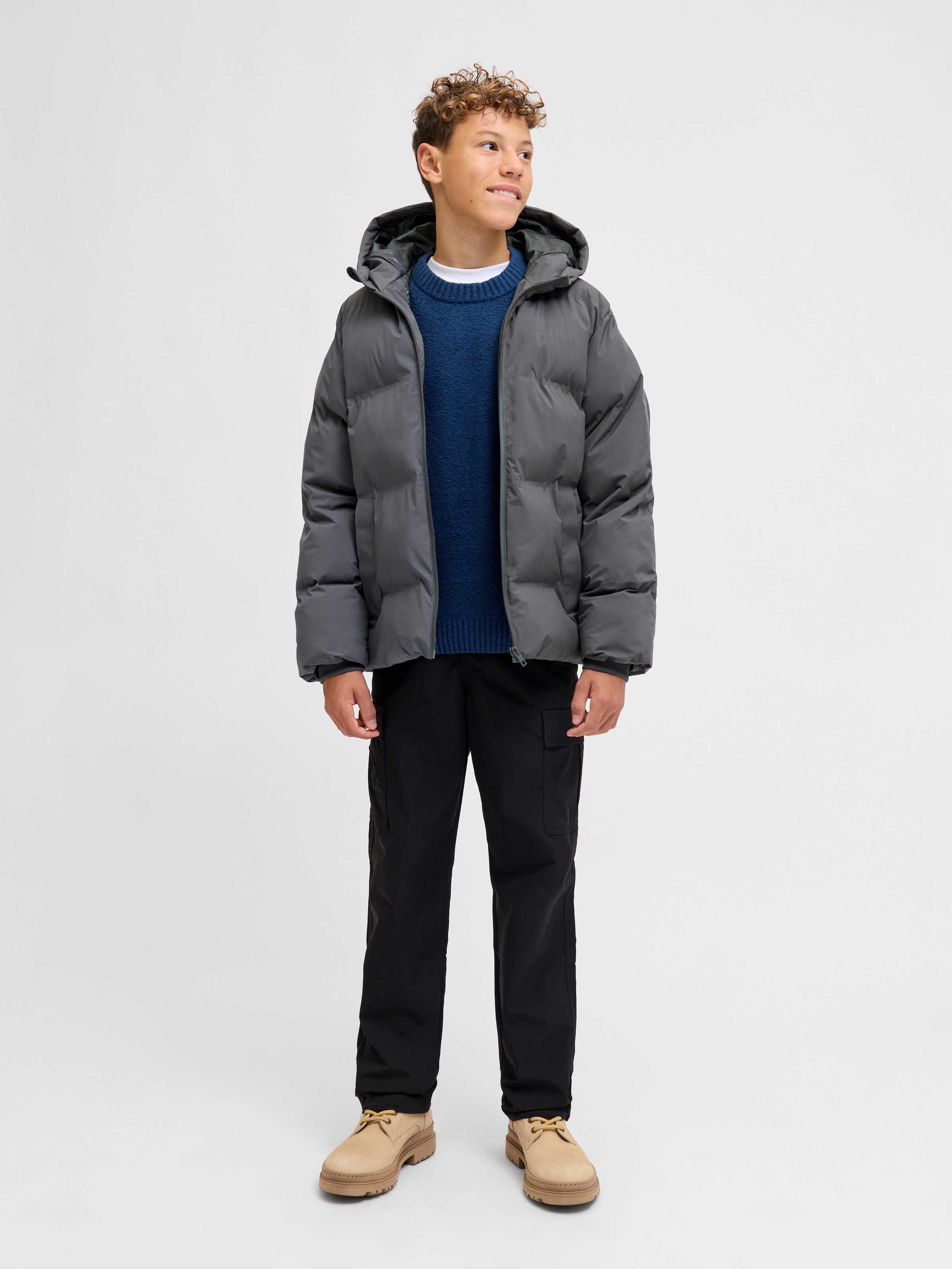 Jack & Jones Junior Veste matelassée »JJKAITO PUFFER JACKET LN JNR« mit Kapuze