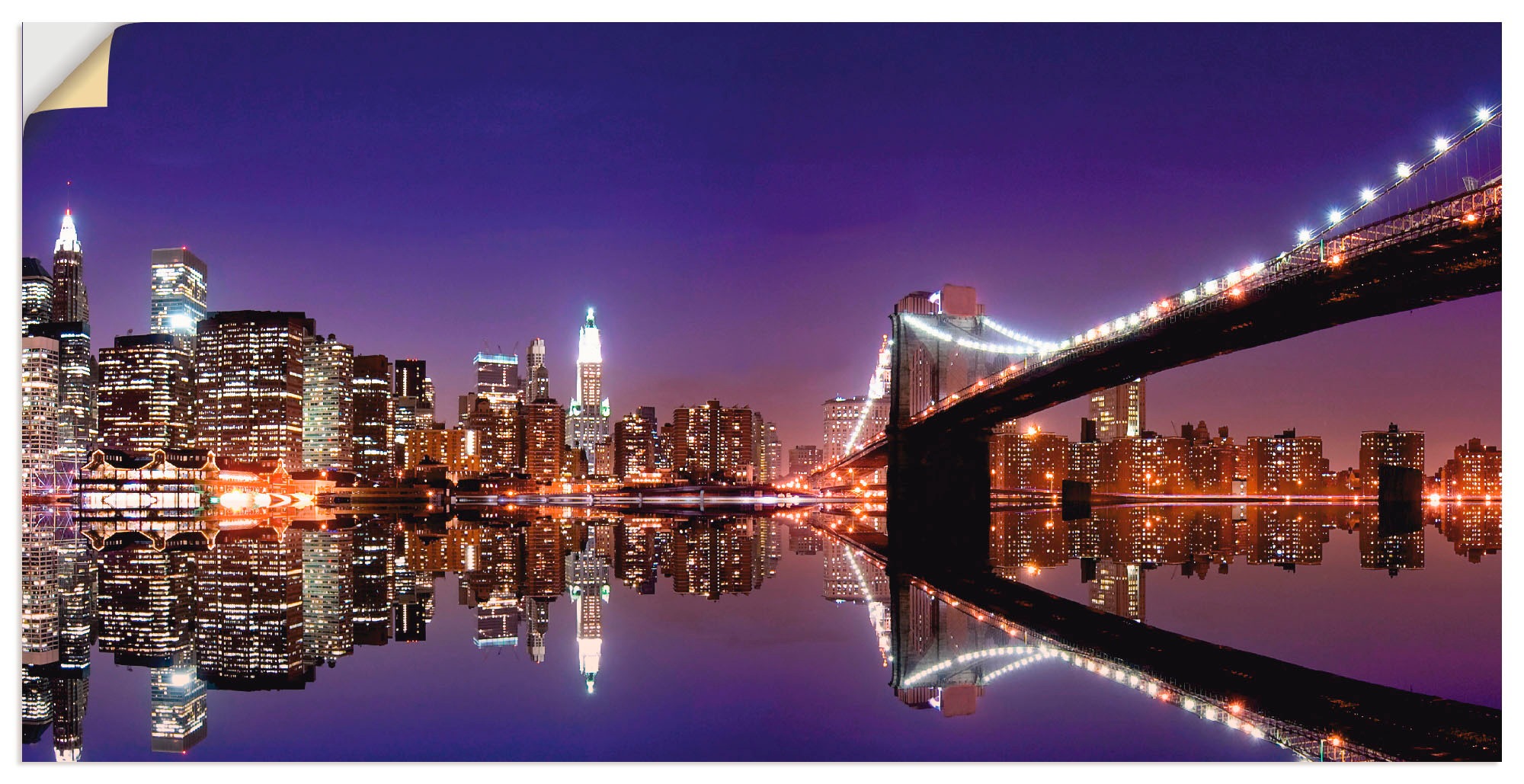 Image of Artland Wandbild »New York Skyline«, Amerika, (1 St.), in vielen Grössen & Produktarten -Leinwandbild, Poster, Wandaufkleber / Wandtattoo auch für Badezimmer geeignet bei Ackermann Versand Schweiz