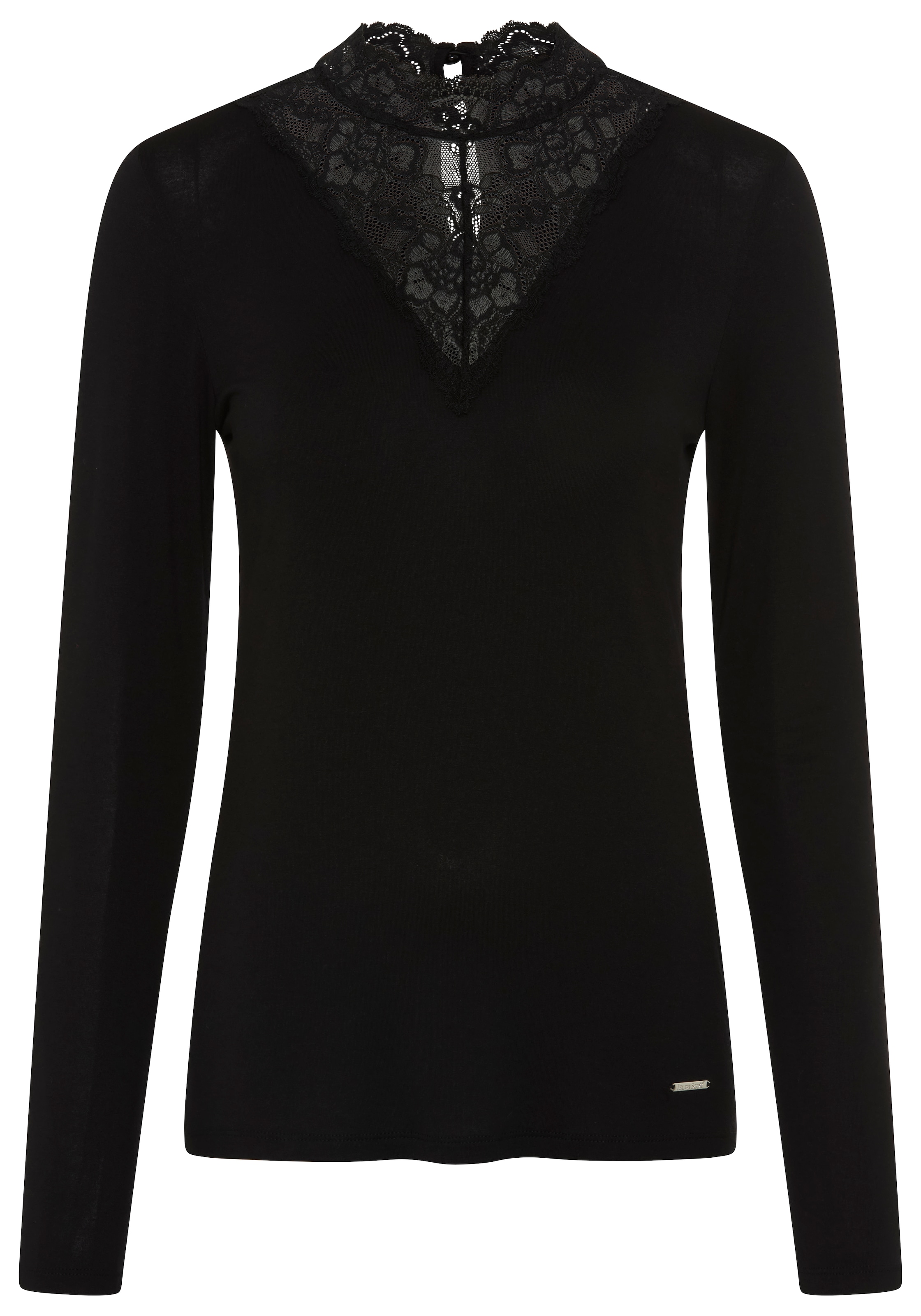 Laura Scott Langarmshirt figurbetonte Passform,  Langarm,  mit Stehkragen