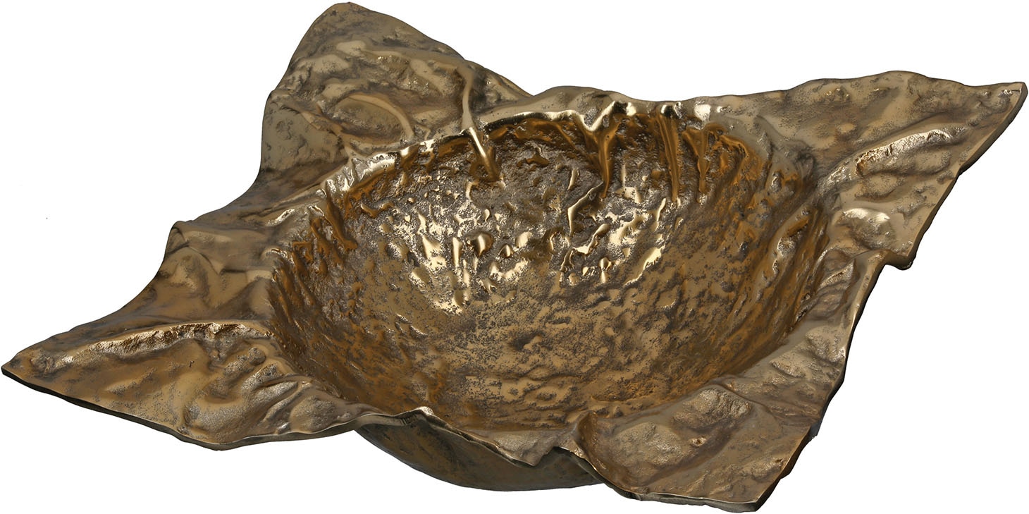 Image of GILDE Schale "Deko-Schale Crumple goldfarben" 1 aus Aluminium