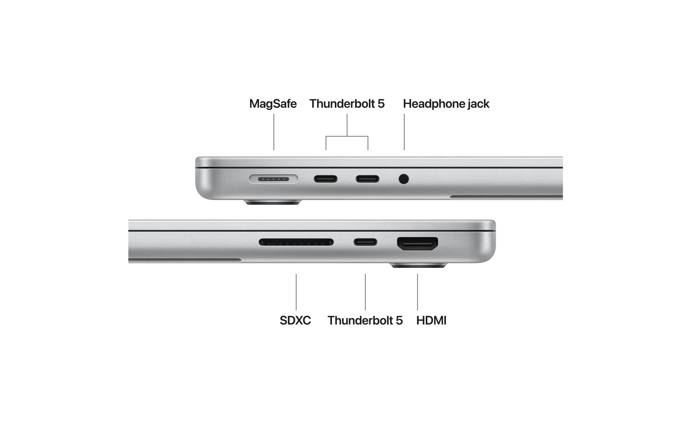 Apple Ordinateur portable »MacBook Pro 14 M5 Max 2026 18C CPU/32C GPU/2 TB/36 GB« 36,068 cm / 14,2 ″ Apple M5 Max 2.000 Go SSD Integrierte NPU (Neural Processing Unit)