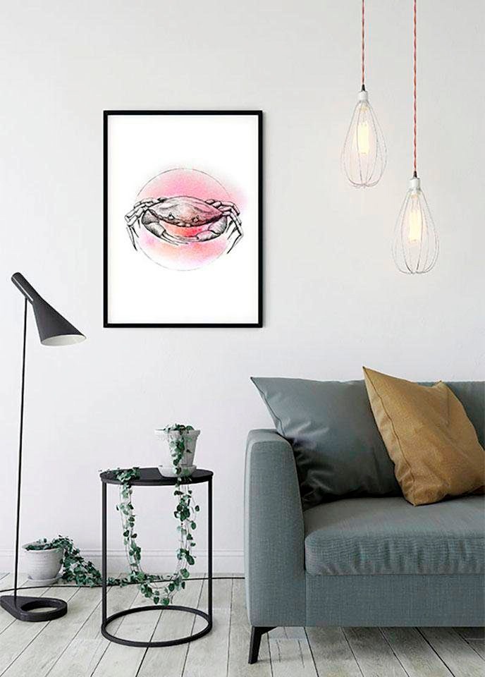 Image of Komar Bild "Crab Watercolor" Tiere 1 Stk. tlg. Wandbild zur Dekoration - ohne Rahmen