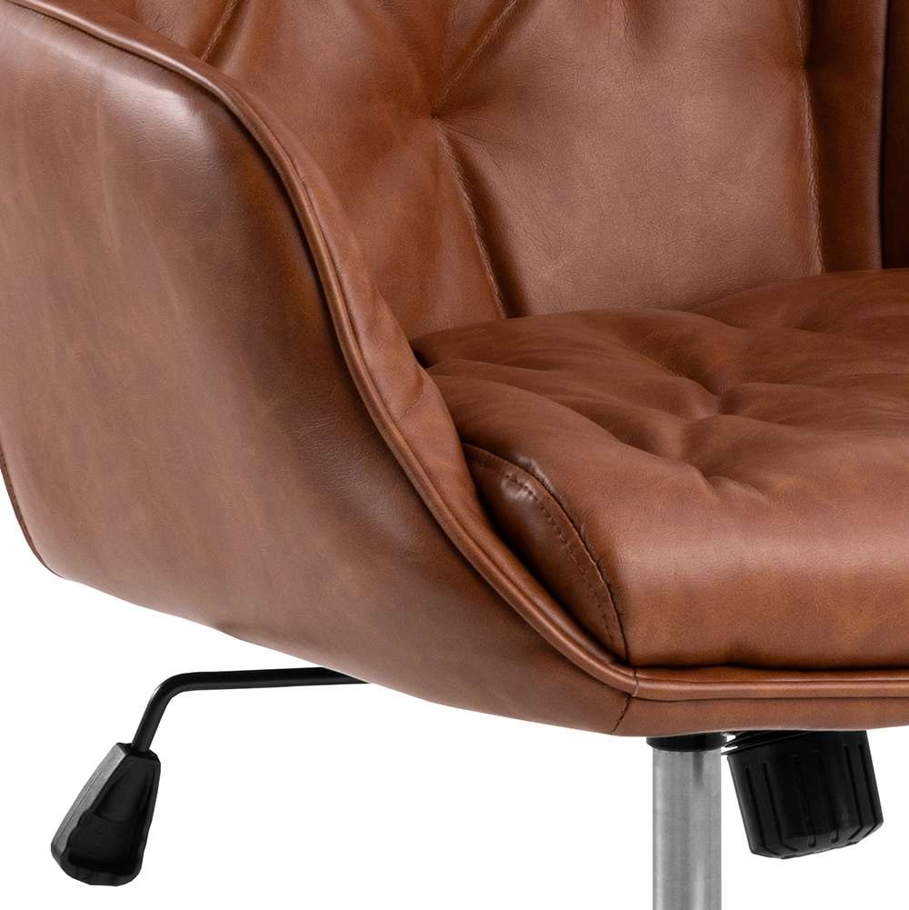 ACTONA GROUP Schreibtischstuhl »Erik« () Schreibtischstuhl, PU retro Cognac, 5 Stern Gestell matt schwarz