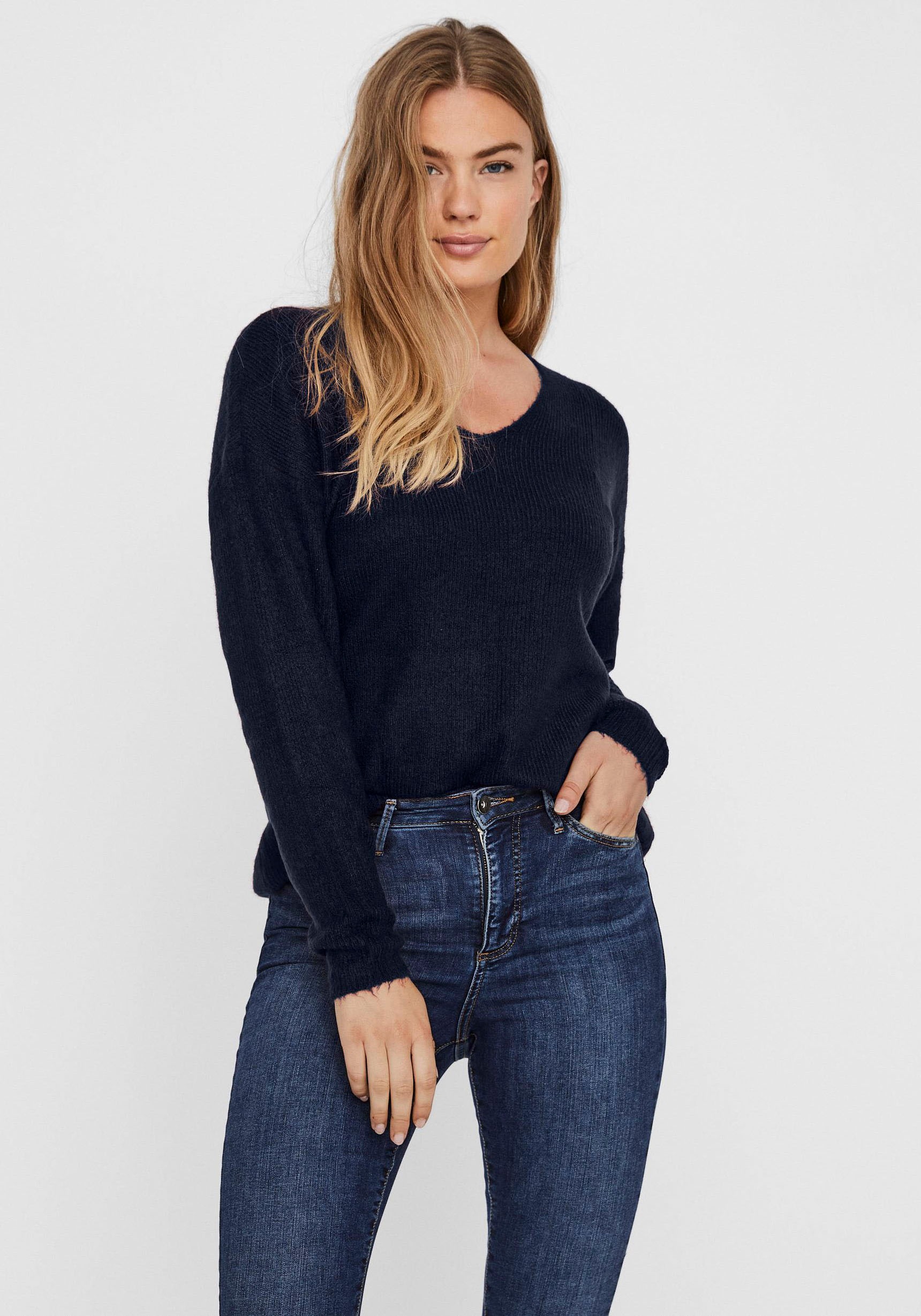 Image of Vero Moda V-Ausschnitt-Pullover "VMCREWLEFILE LS V-NECK BLOUSE NOOS"