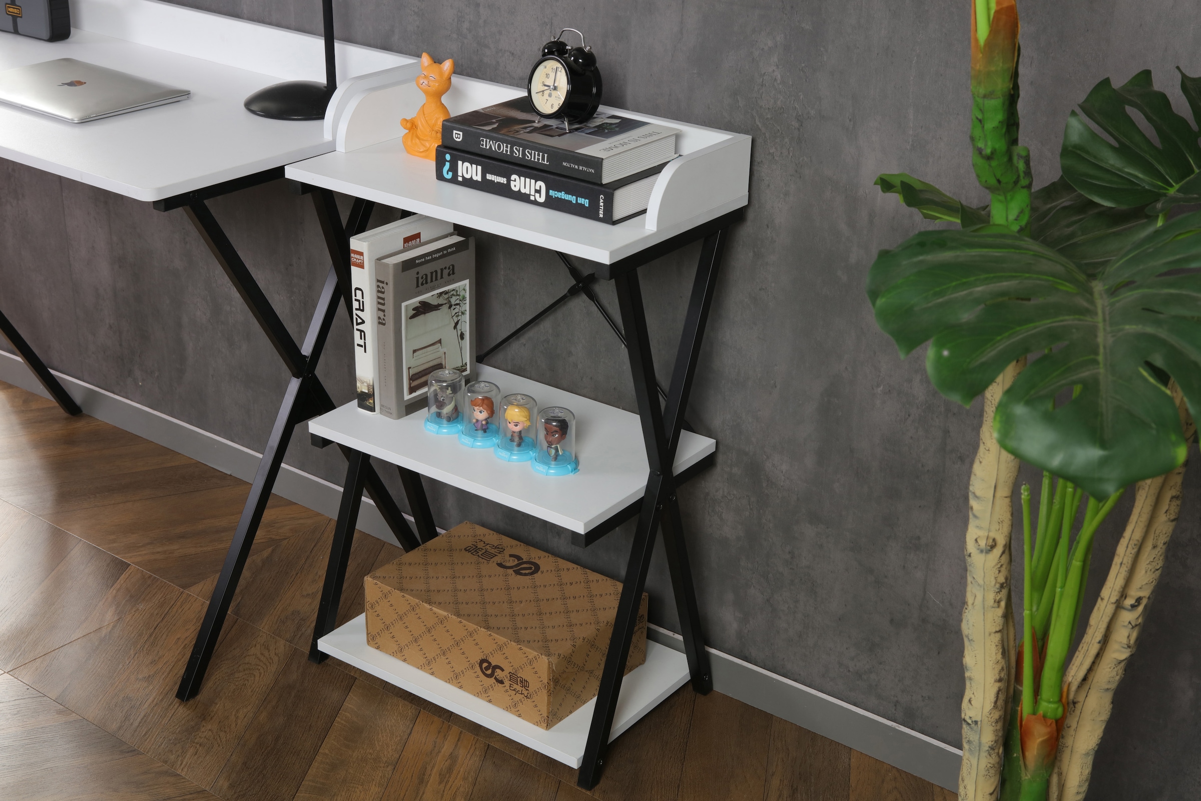 Home affaire Büromöbel-Set »Forres, bestehend aus Schreibtisch & Regal«, (2 tlg.), Metallgestell, einzeln stellbar, FSC®-zertifiziert