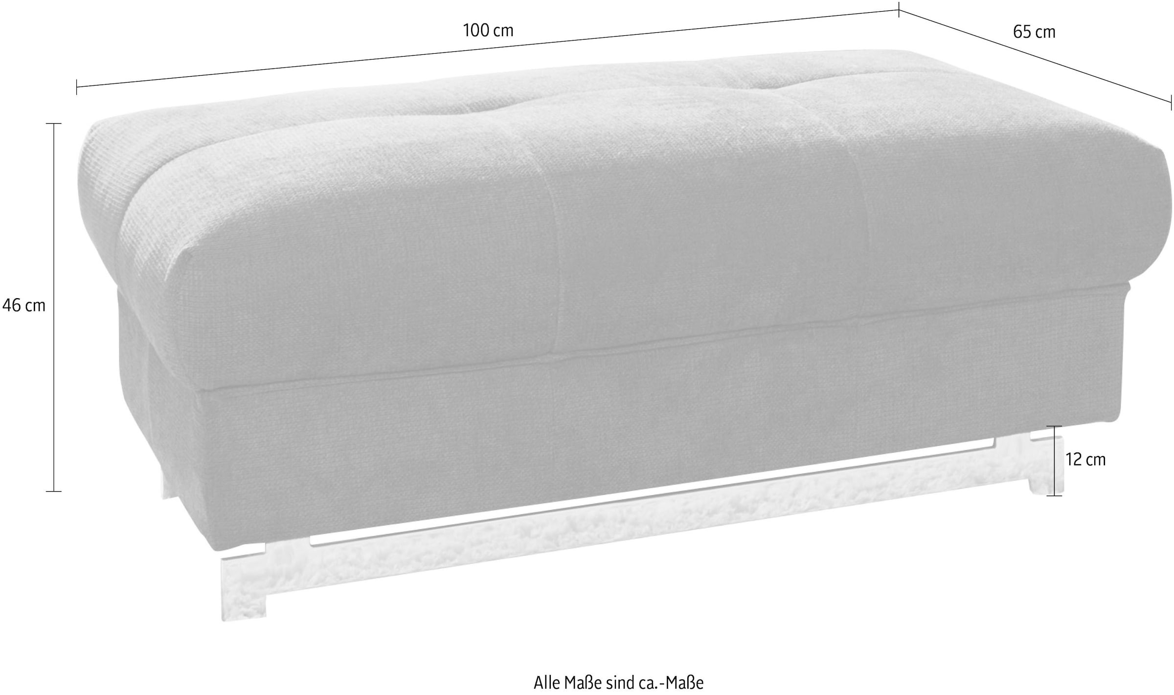 COTTA Polstergarnitur »Chef L-Form«, (Set, 2 tlg.), Set bestehend aus: Ecksofa mit Kopfteilverstellung & Hocker