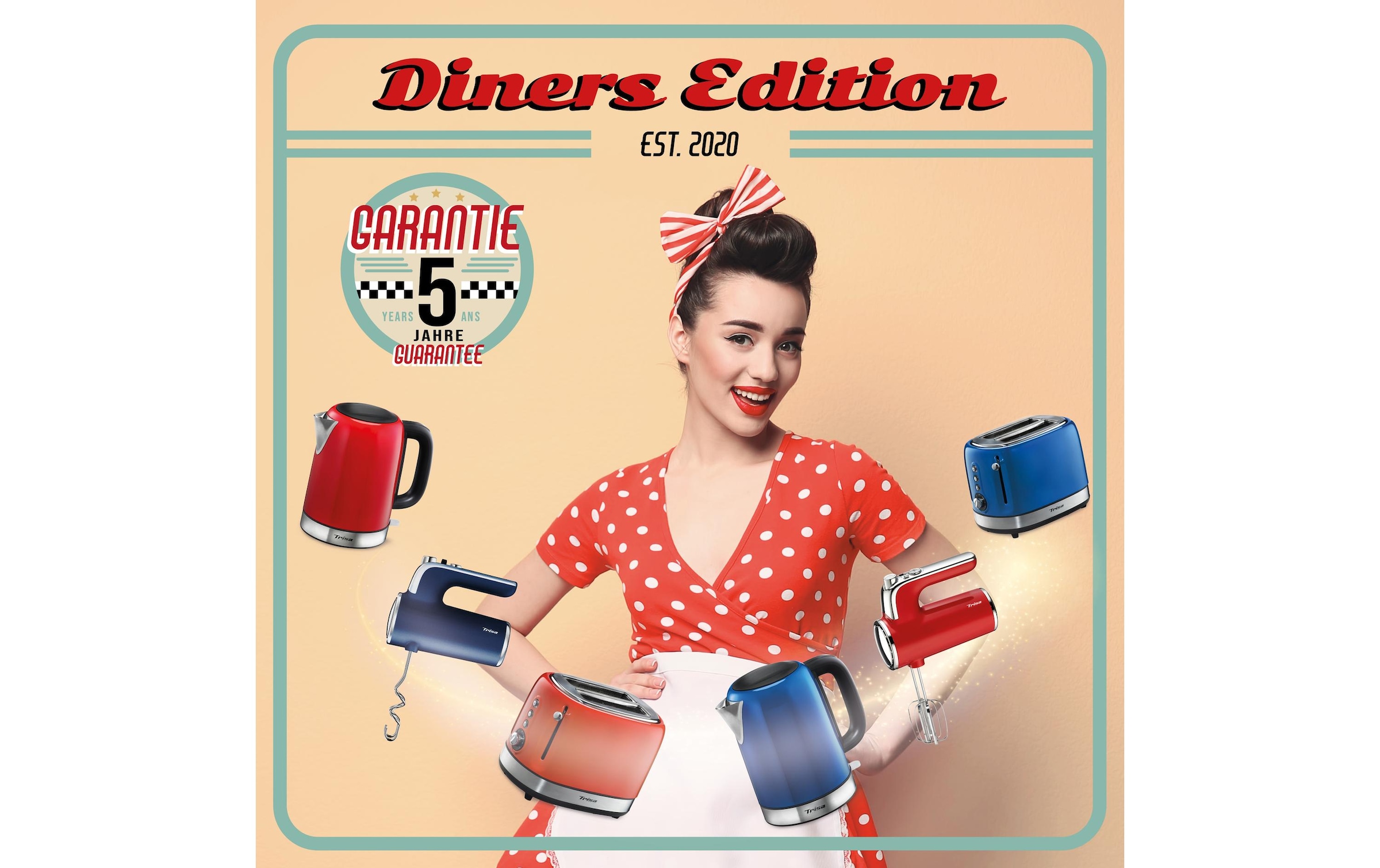 Trisa Handmixer »Diners Edition blau«, 400 W