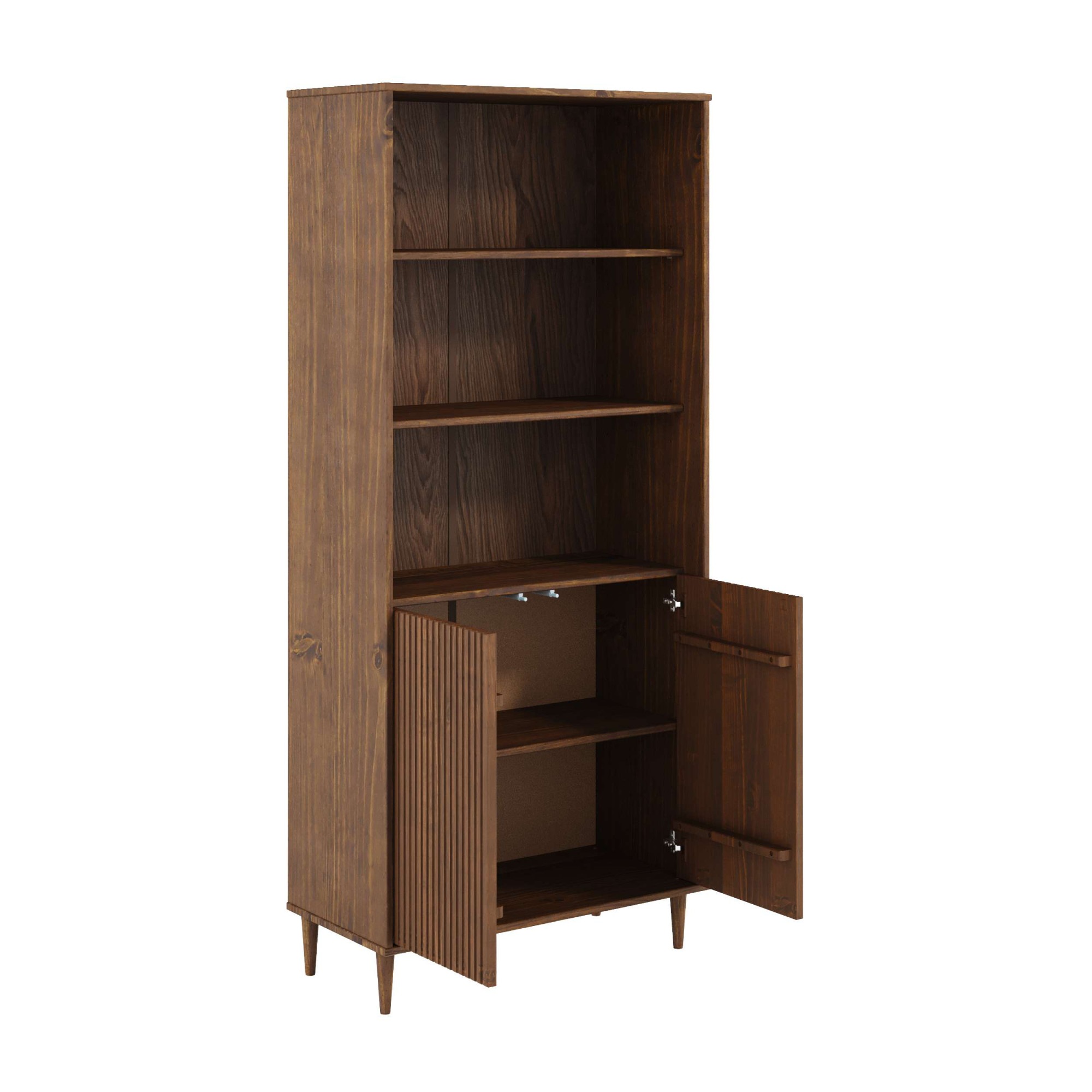 GOODproduct Étagère à livres »Malmedy Front mit gefrästen Rillen« Bibliothèque en pin massif, ouverture par pression, FSC, L: 80 cm