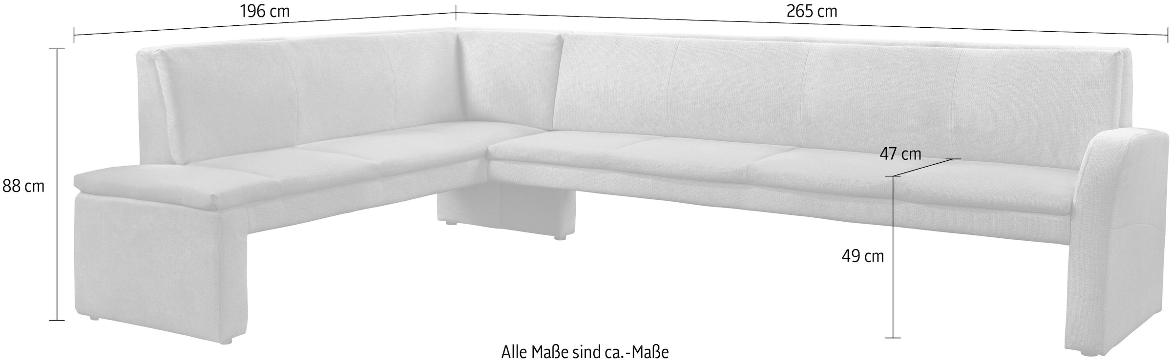 exxpo - sofa fashion Banc d'angle »Cortado, elegant und modern mit hohem Sitzkomfort« grande garde au sol, belle finition des détails