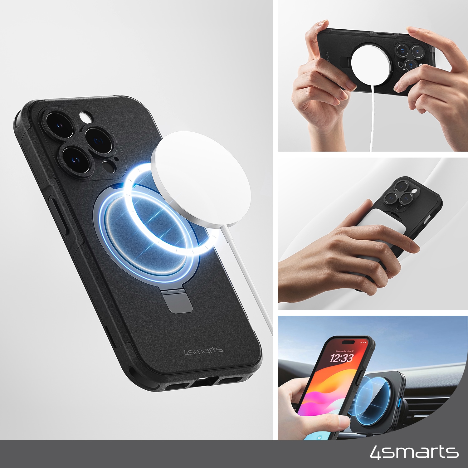 4smarts Backcover »Defend Case Magic Stand«, Apple iPhone 15 Pro, für iPhone 15 Pro