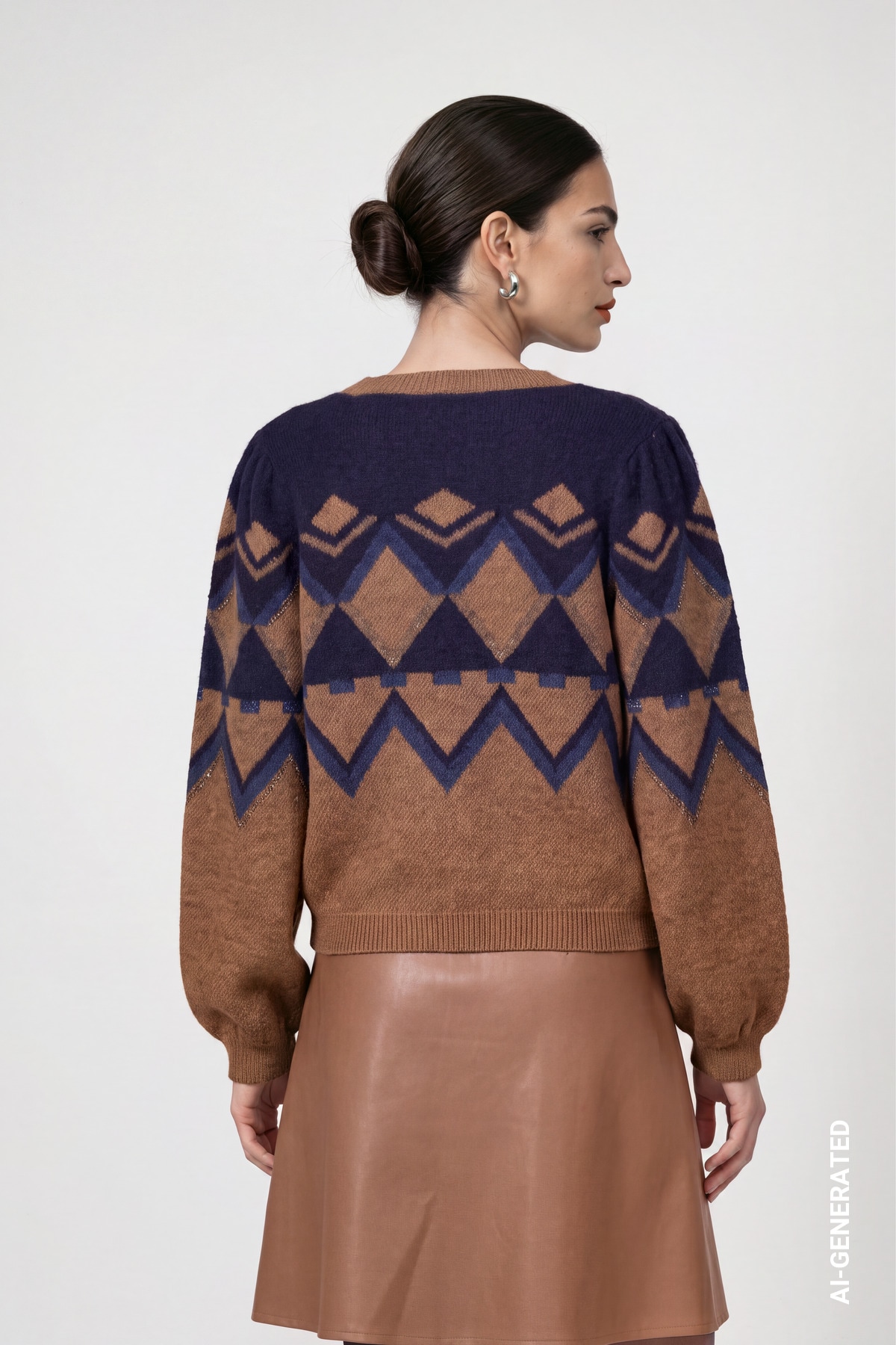 Monari Pull norvégien Regular fit mit Norwegermuster