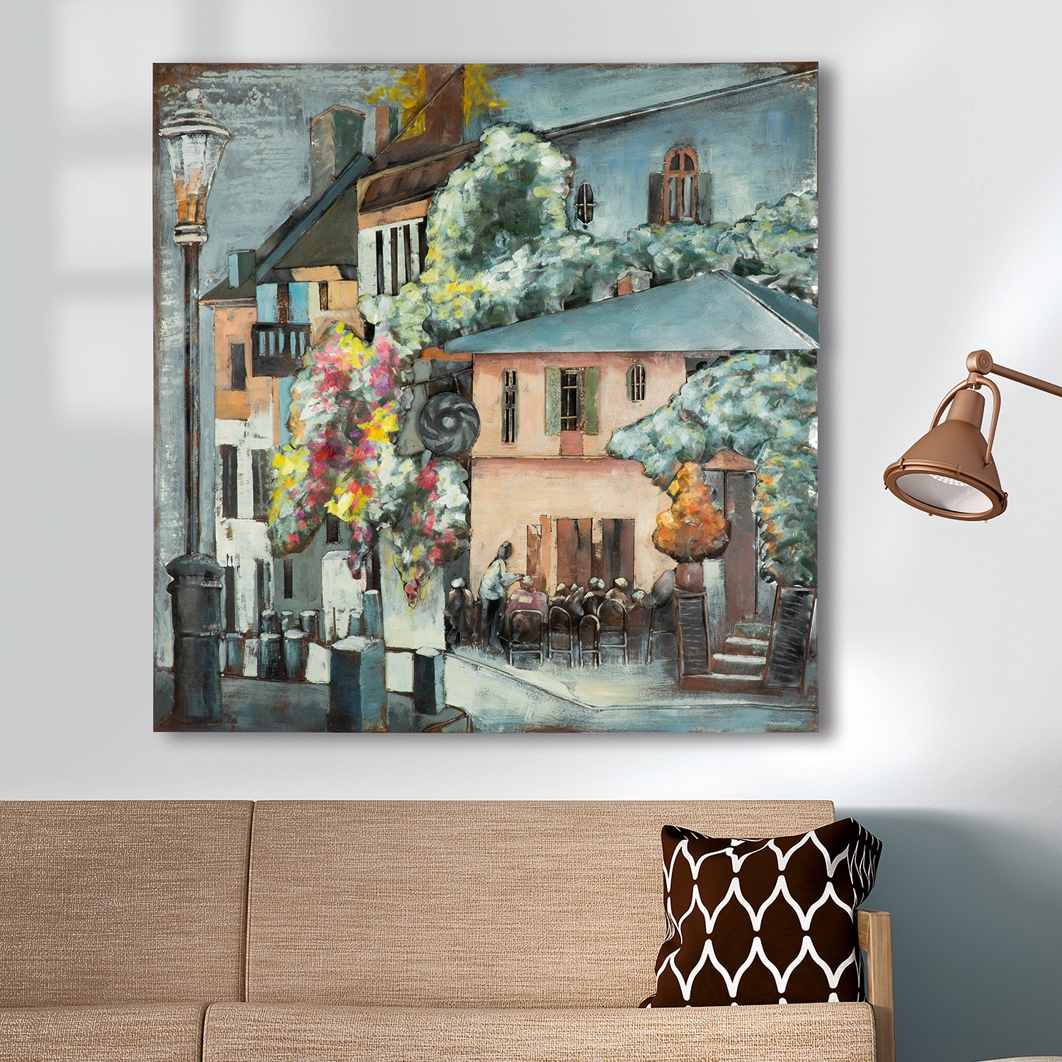 Image of Casablanca by Gilde Metallbild "Bild quadratisch Café Toskana mehrfarbig H. 100 cm" 1 Stk. tlg.