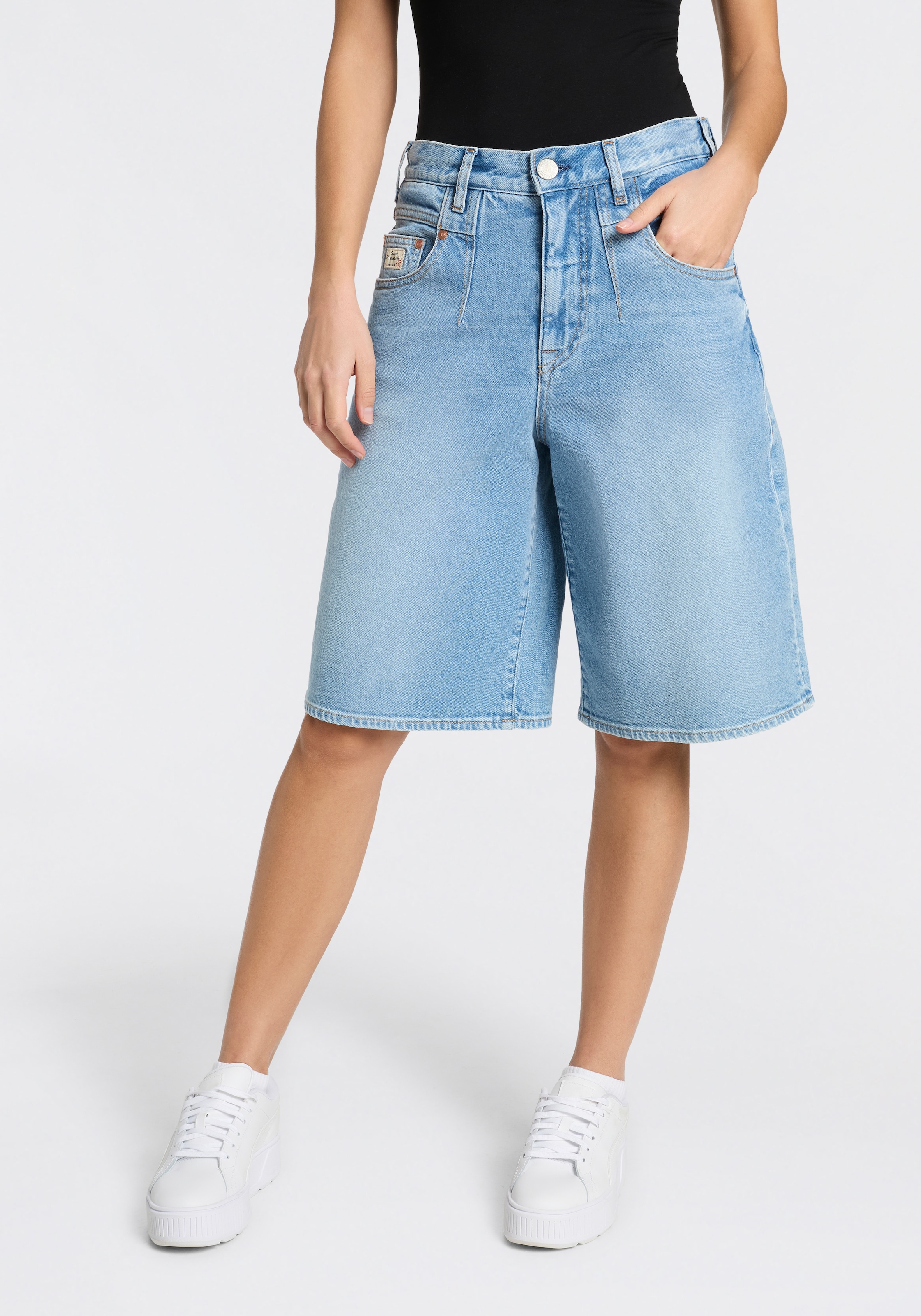 Herrlicher Bermuda en jean »Brooke Bermuda Denim« avec jambe large