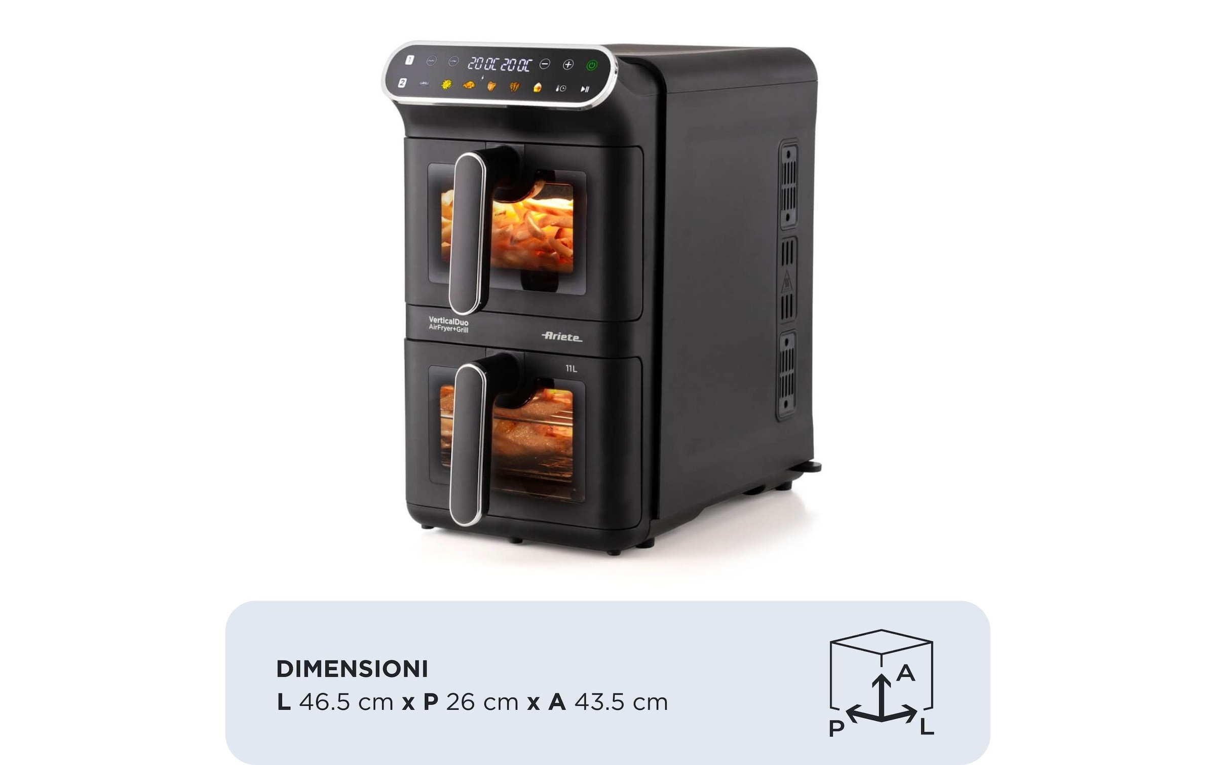 Ariete Heissluftfritteuse »ARI-4640 11 l« 2460 W mit Antihaftbeschichtung