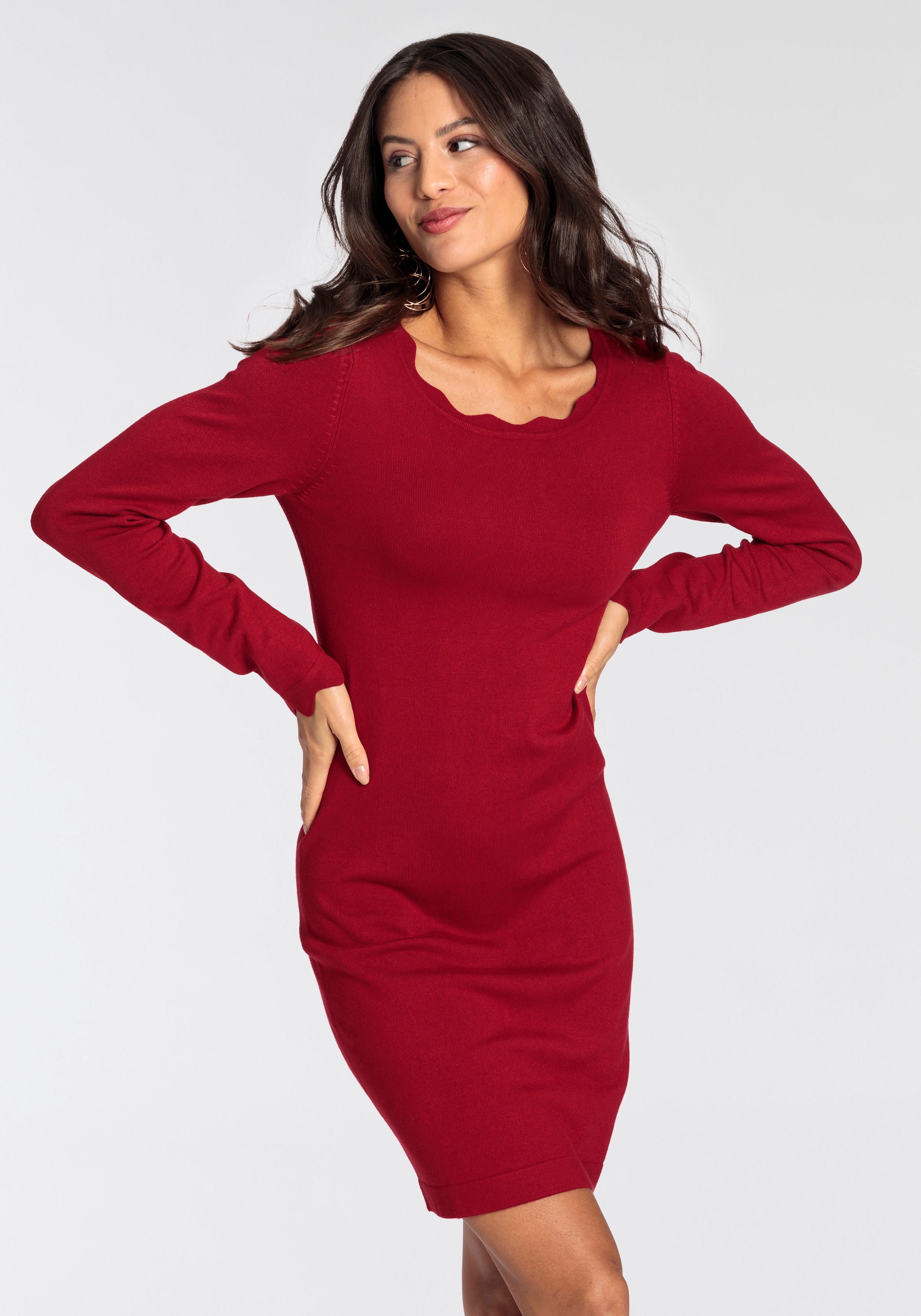 Laura Scott Strickkleid, kurzes Kleid, figurbetont, aus Viskosemischung