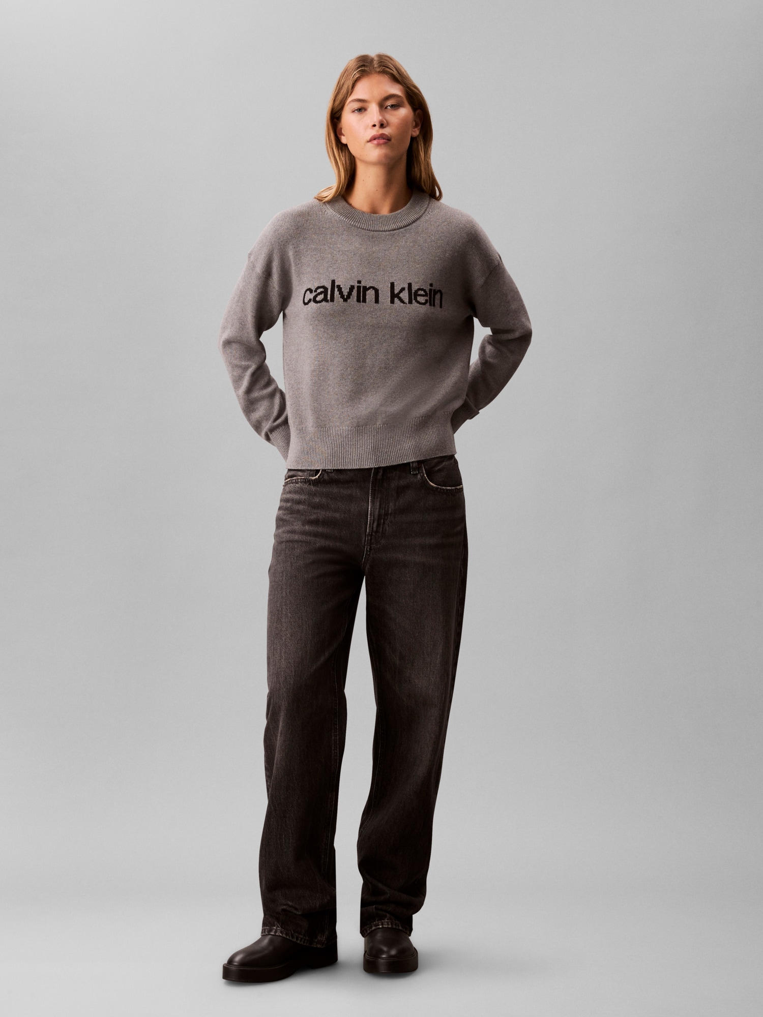 Calvin Klein Jeans Pull en tricot »Cotton Graphic Pullover« Mit Rundhalsausschnitt