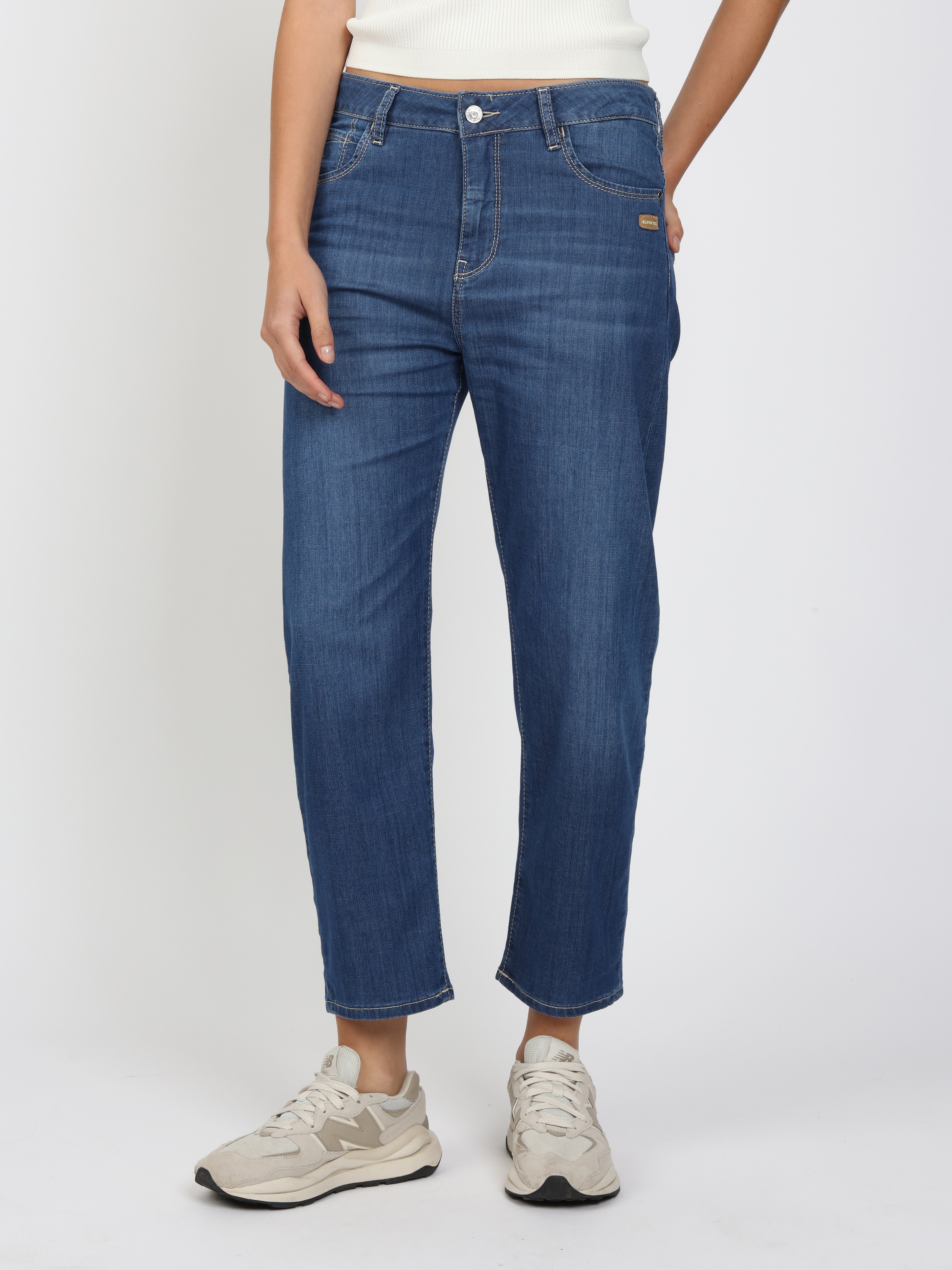 Image of GANG 5-Pocket-Jeans "94IDA" Light Denim, O-Shape, cropped