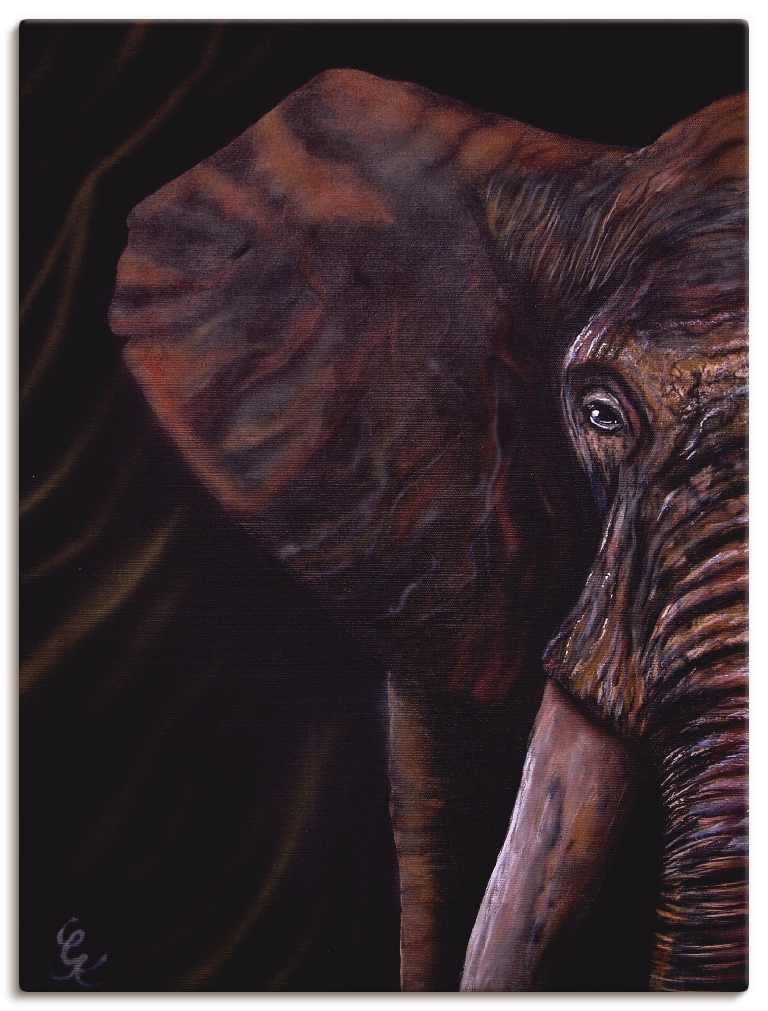 Image of Artland Wandbild »Elefant«, Wildtiere, (1 St.), in vielen Grössen & Produktarten - Alubild / Outdoorbild für den Aussenbereich, Leinwandbild, Poster, Wandaufkleber / Wandtattoo auch für Badezimmer geeignet bei Ackermann Versand Schweiz