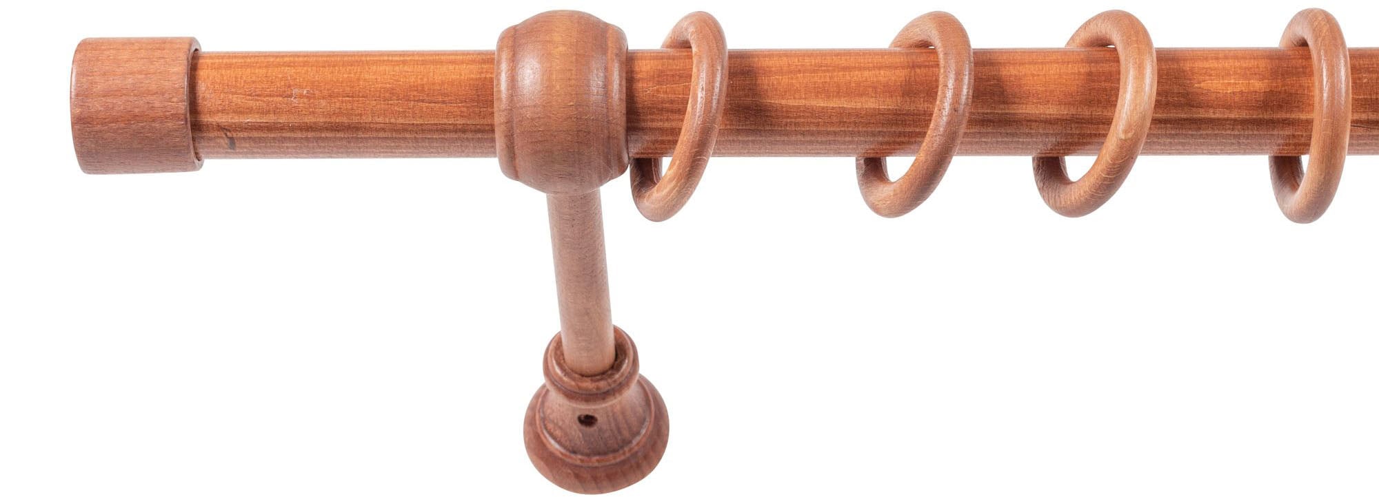 SN DECO GROUP Gardinenstange »Cafiro«, 1 läufig-läufig, Fixmass, 28 mm, Holz, verschiedene Längen und Farben, Komplettset