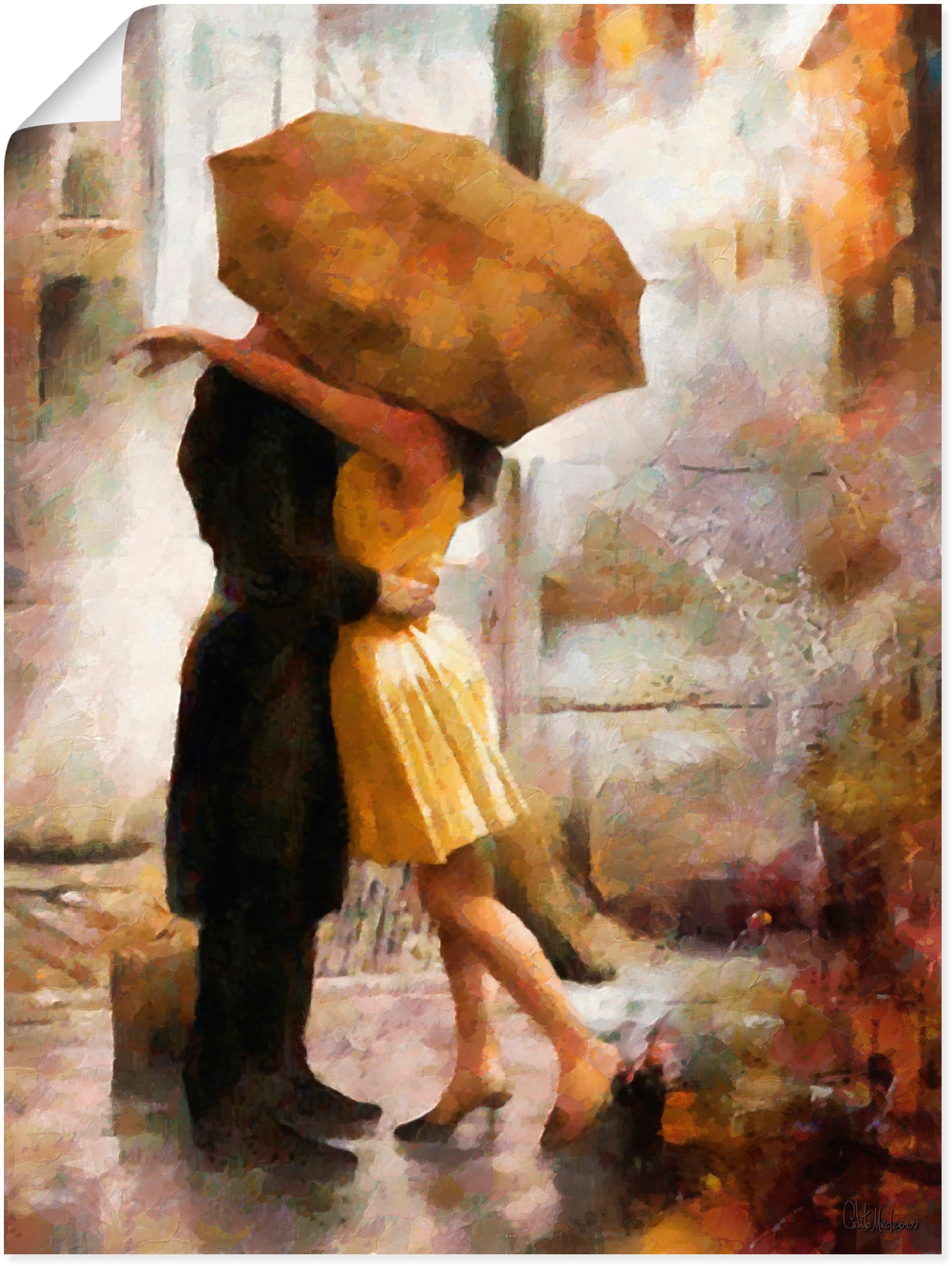 Artland Wandbild »Kuss unter Regenschirm«, St.), Leinwandbild, (1 in Alubild, Liebespaaren, versch. oder als Grössen Bilder von kaufen günstig Poster Wandaufkleber