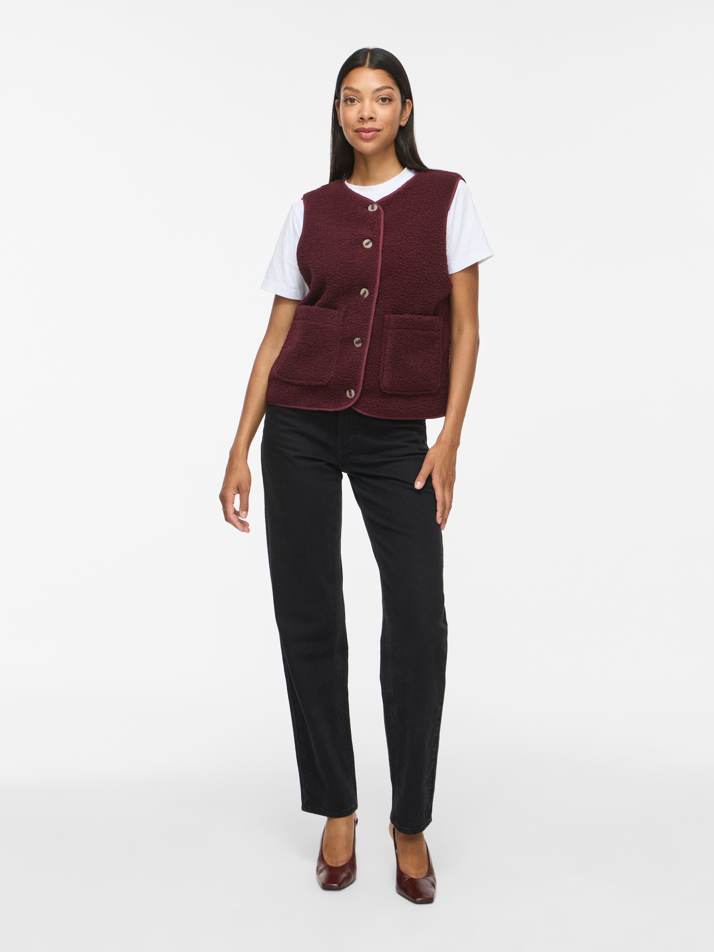 Vila Plüschweste »VIADA TEDDY WAISTCOAT - NOOS« Plüsch, Kunstfaser, regular fit