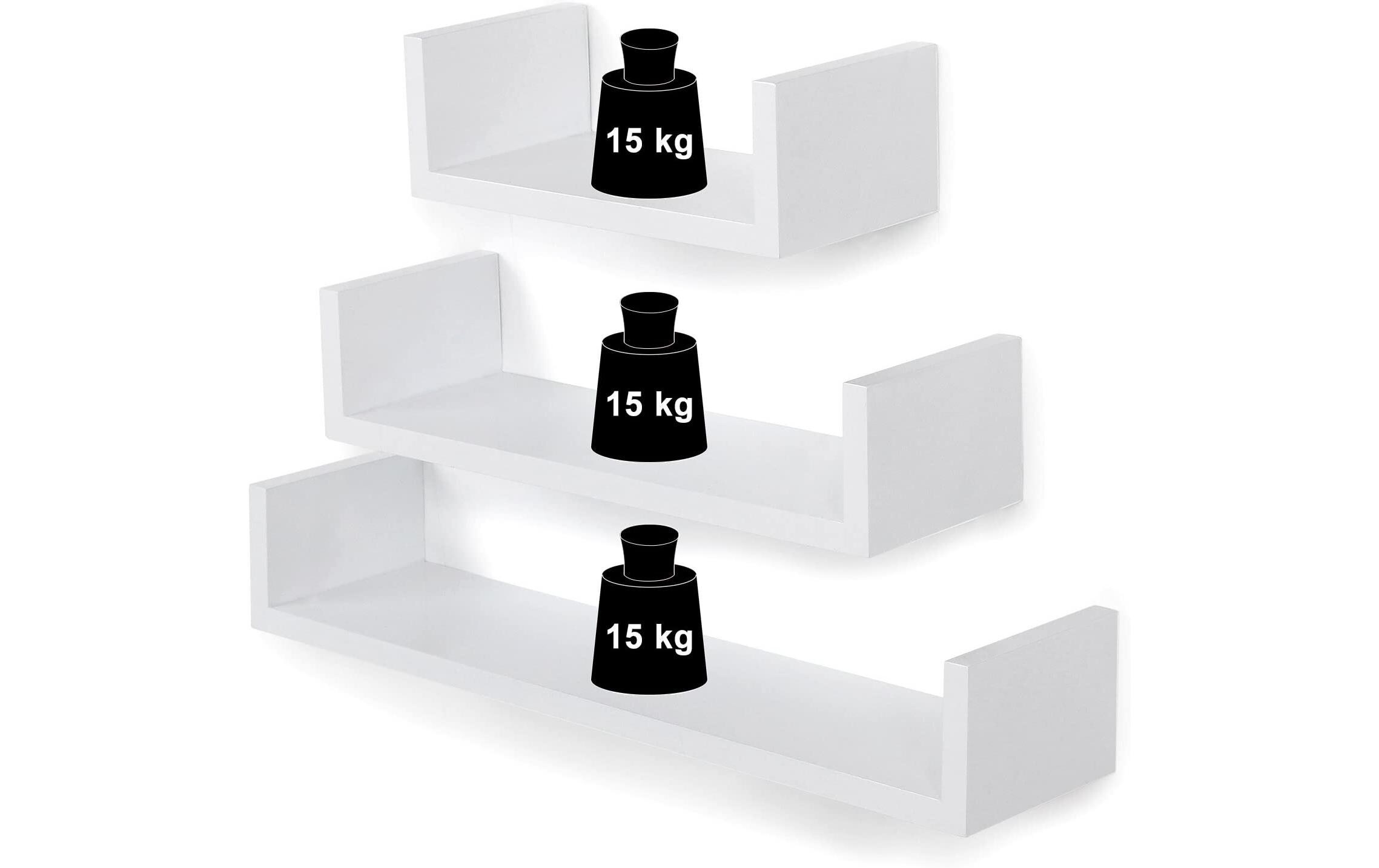 SONGMICS Wandregal »u-förmig, Weiss«