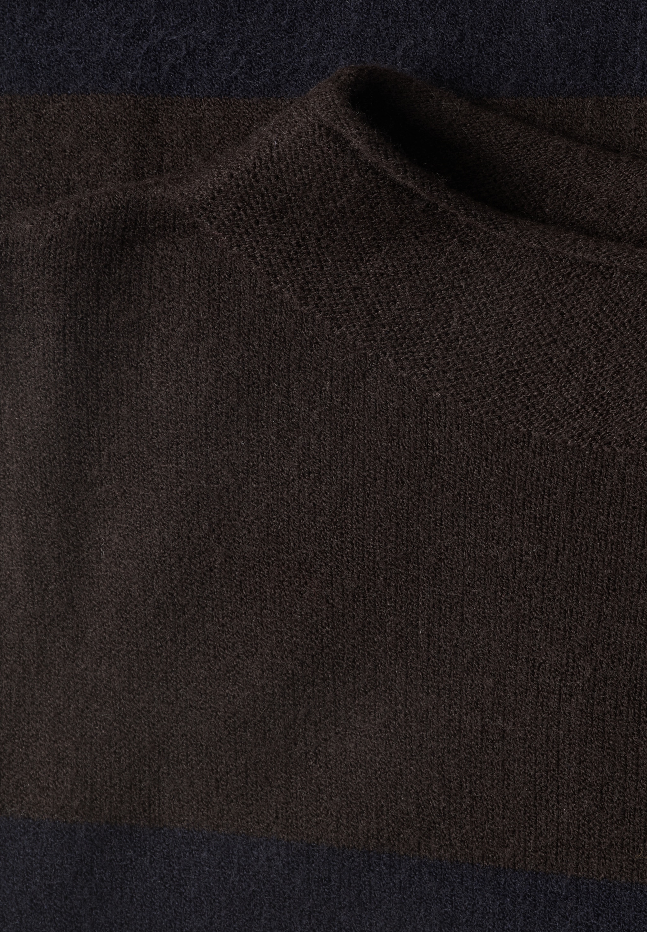 STREET ONE Strickpullover Kurzarm Pullover mit Turtle Neck / getreift
