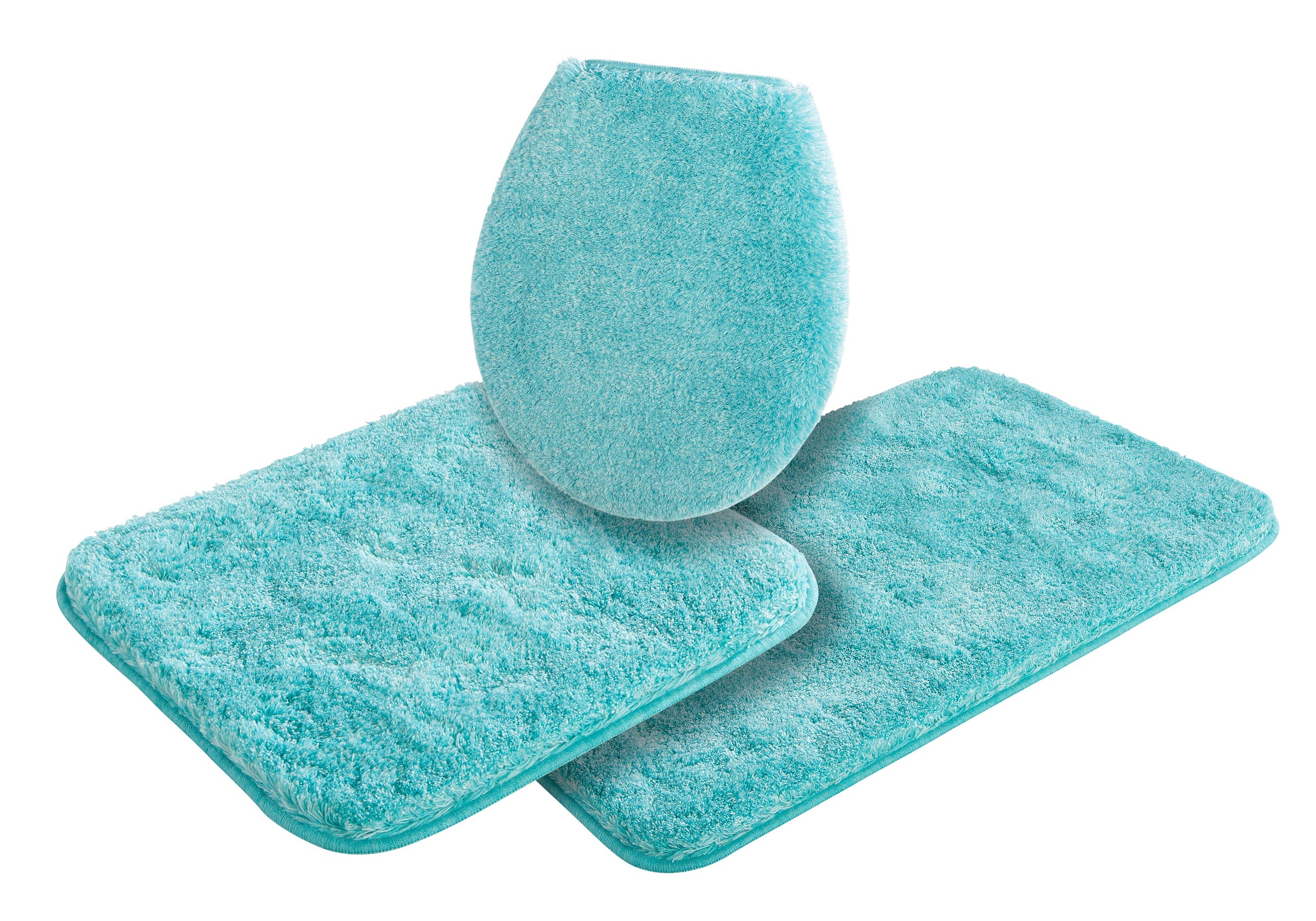 Grund Badematte »Melos, Badvorleger, Badezimmer Teppich, sehr weich«, rutschhemmend beschichtet, fussbodenheizungsgeeignet, melierte Optik, sehr weicher Flor, Melange-Effekt, Made in Europe