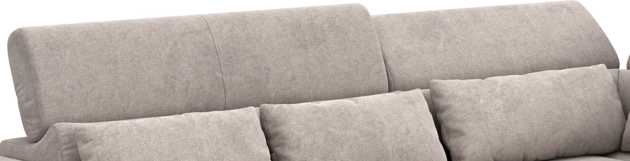 COTTA Canapé d'angle »Jade - L Form, Sitzbreite 201 cm« inkl. Kopfteilverstellung und Nierenkissen, PUR-Schaumpolsterung