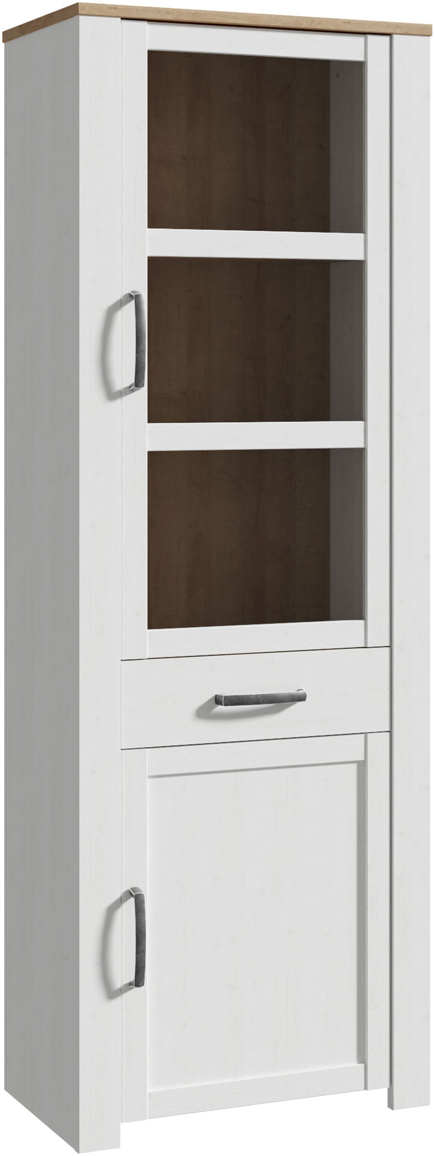 Image of FORTE Highboard "Bohol, Vitrine, 1 Glastüre,1 SK, 1 Türe" B/H/T 71,7/205,4/42 cm Beleuchtung optional bestellbar