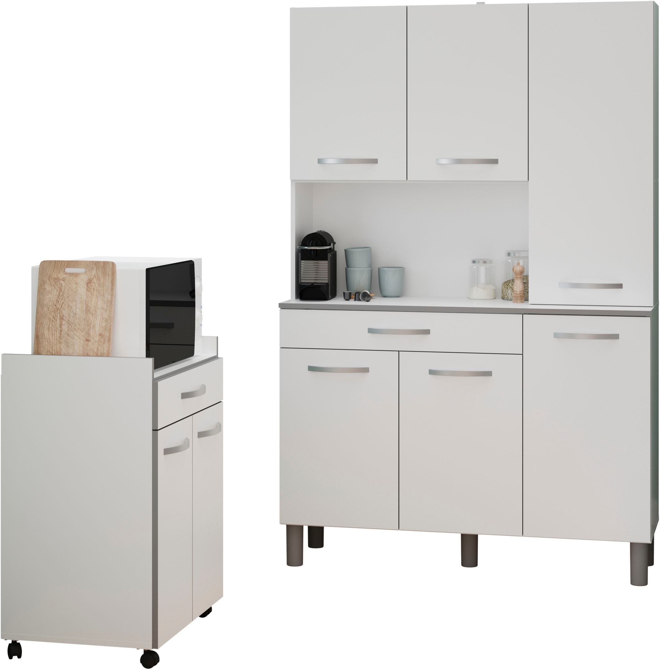 Parisot Schrank-Set »Season 1, Mehrzweckschrank, Buffetschrank, Aufbewahrung«, (Set, 2 St., Set bestehend aus Buffet und Beistellschrank auf Rollen)