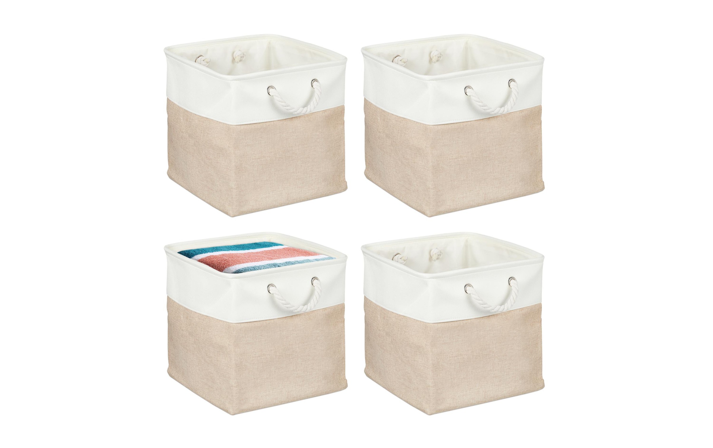Image of relaxdays Aufbewahrungsbox "Leinen 4 Stück"