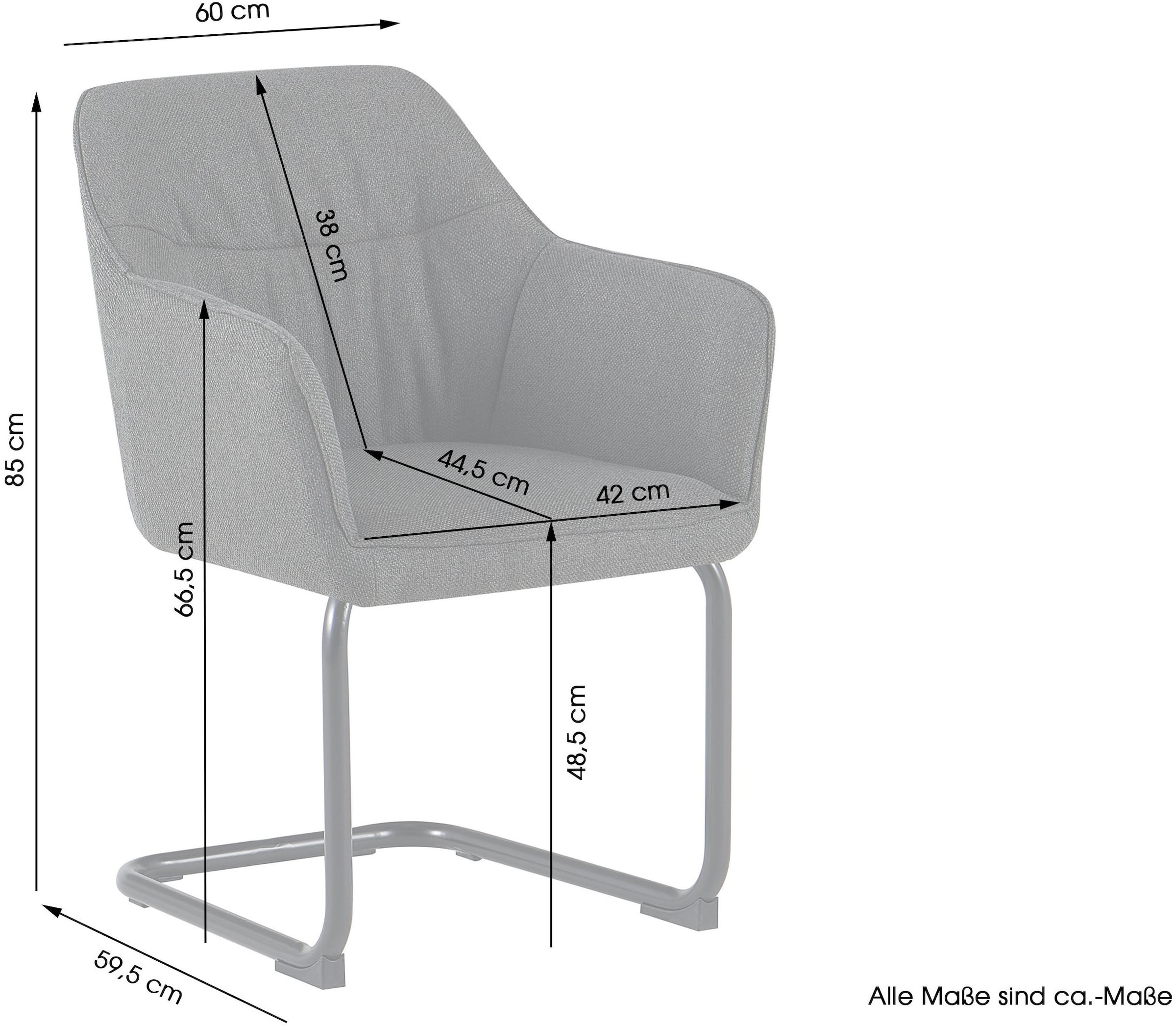 GOODproduct Chaise cantilever »Elba« (Set) 2 cuisgemütlicher Stuhl / Sessel, 180 Grad drehbar, Auto Return, Webstoff