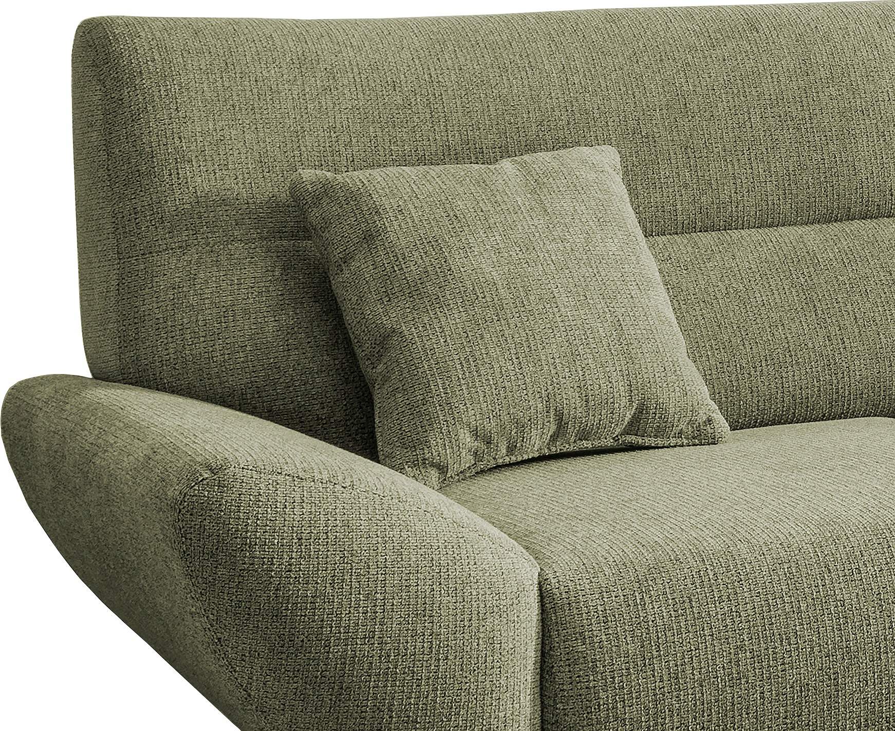INOSIGN Ecksofa »Drago, elegant und zeitlos, komfortabel, Holzfuss, L-Form«, frei im Raum stellbar, inkl. 2 Zierkissen