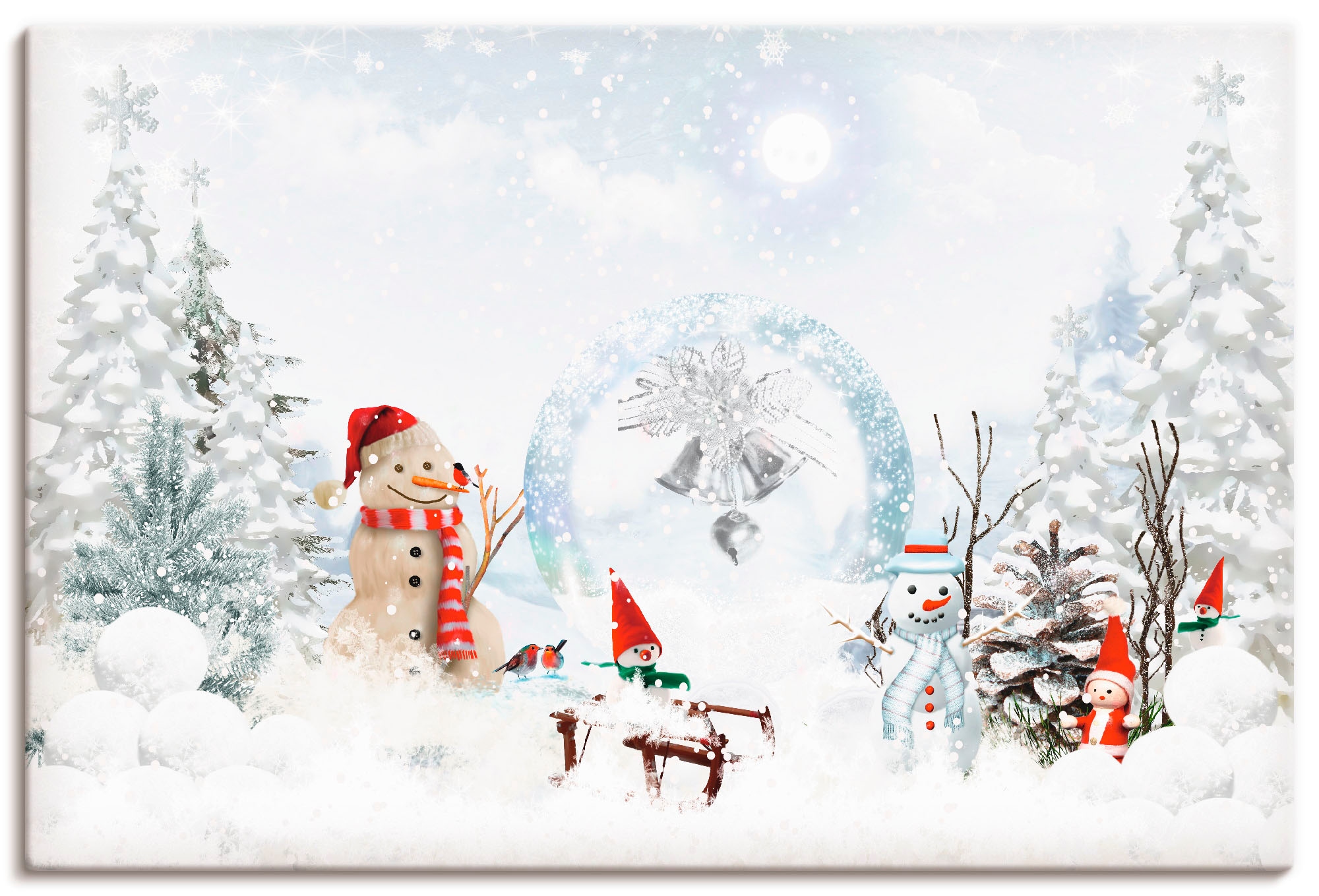 Image of Artland Leinwandbild "Weihnachtsmärchen" Weihnachten 1 Stk. tlg. auf Holzrahmen gespannt