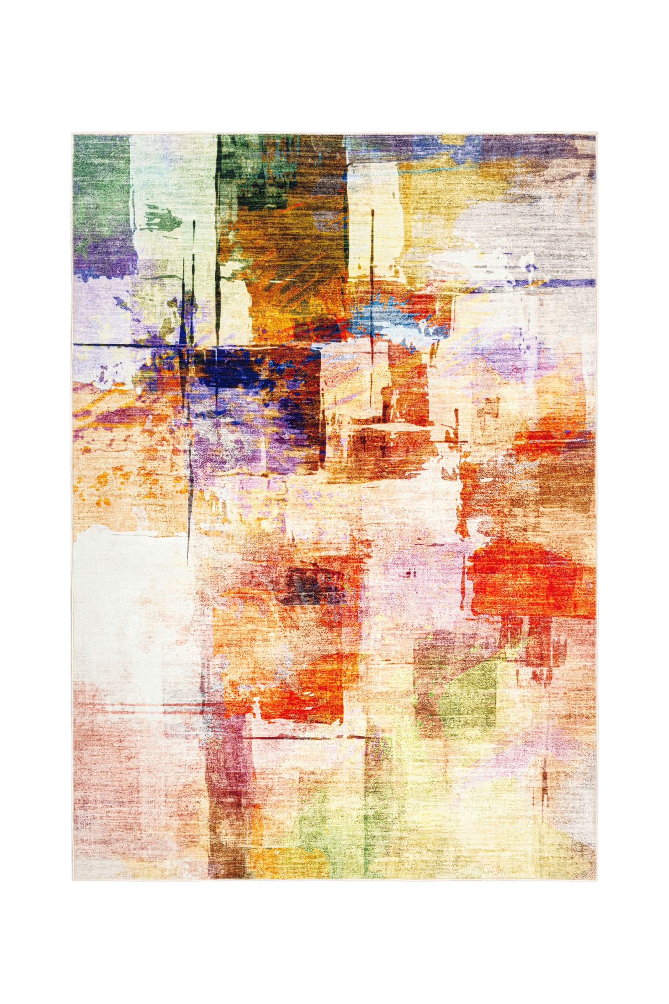 Image of Kayoom Teppich "Visionary 134" rechteckig 8 mm Höhe Kurzflor, Patchwork Muster, Modernes Muster