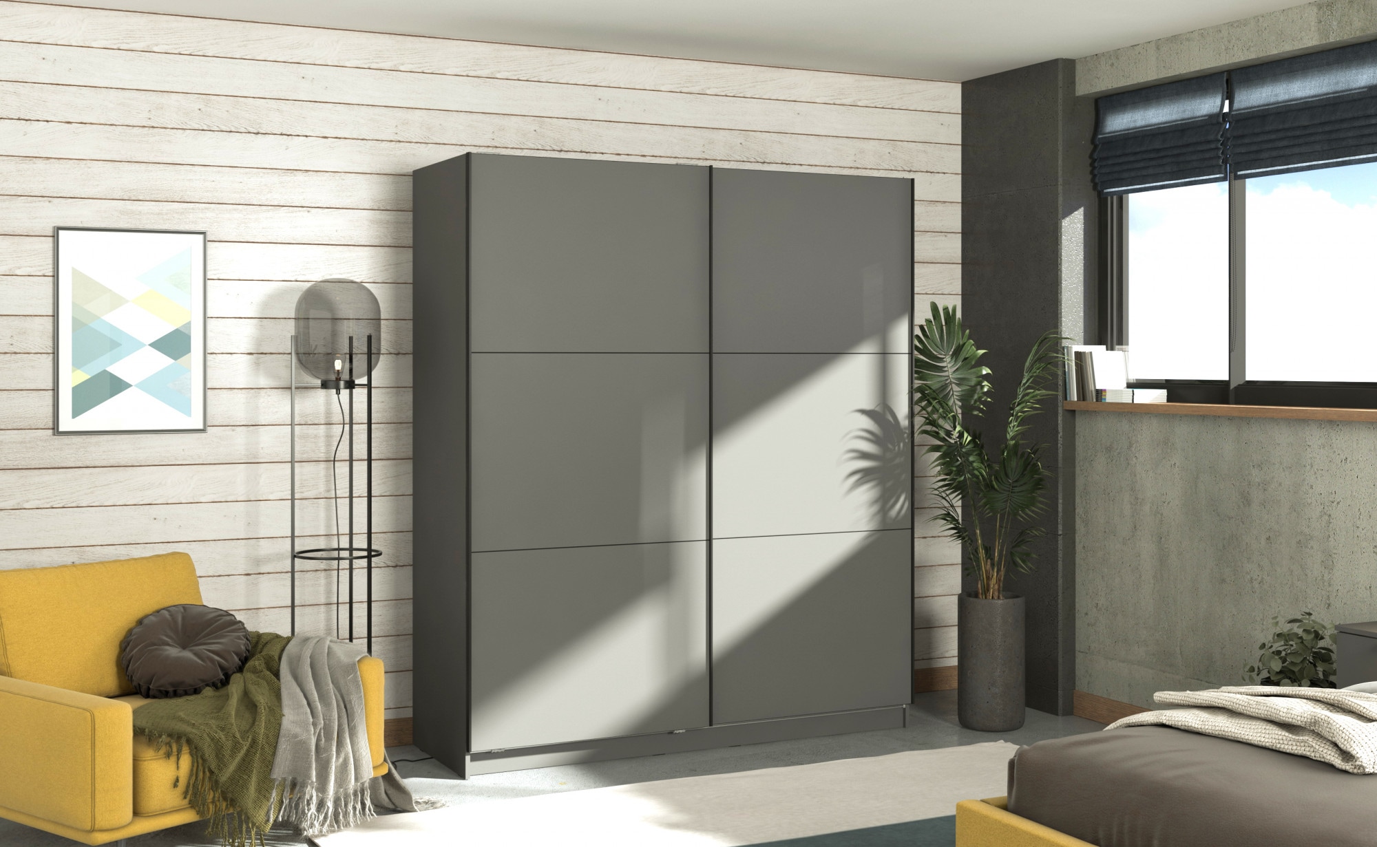 Image of INOSIGN Schwebetürenschrank "Sierra klassischer Kleiderschrank Wäscheschrank 179 oder 217cm breit" mit kompletter Inneneinteilung, FSC-zertifizierter Holzwerkstoff