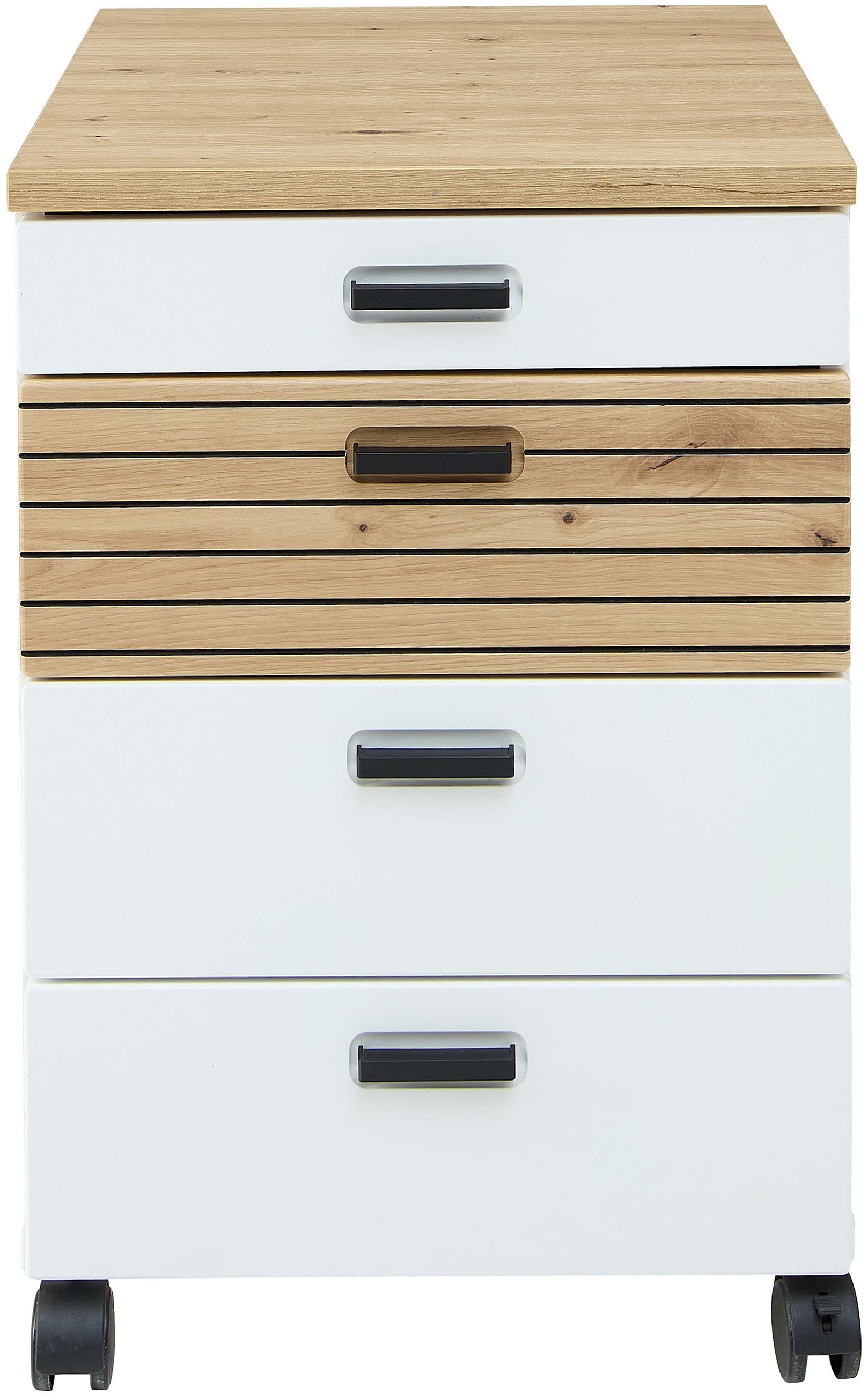 Innostyle Caisson à roulettes »Rollcontainer Glenn, 45 x 66 x 55 cm (B/H/T)« 1 cuis tlg. incl. insert en feutre, 4 roulettes (2 avec freins) ou socle, SK Soft-Close