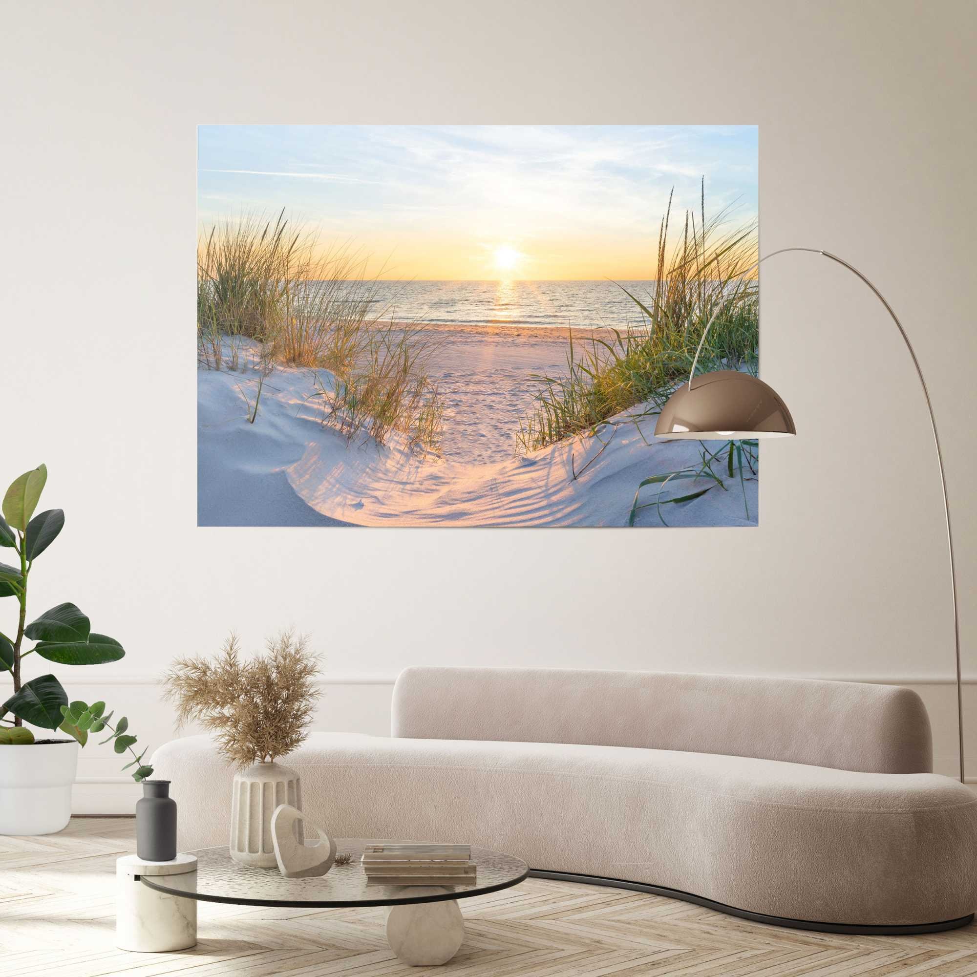Image of Reinders Poster "Sonnenuntergang in den Dünen" Landschaften 1 Stk. tlg. Schlafzimmer - Beige - Papier - Strand - 140x100 cm