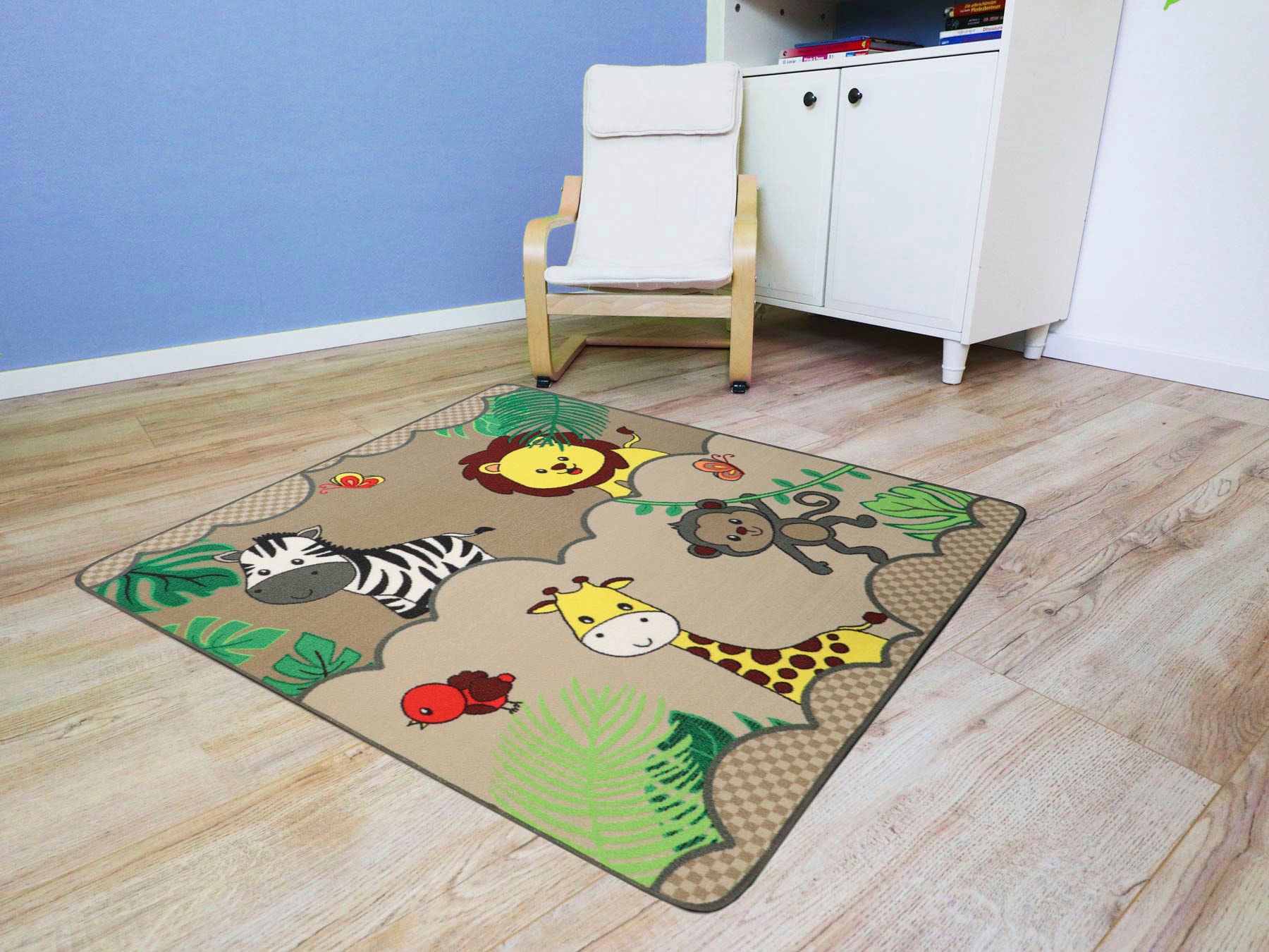Primaflor-Ideen in Textil Kinderteppich »SAFARI«, rechteckig, Motiv Tiere der Savanne, Kinderzimmer