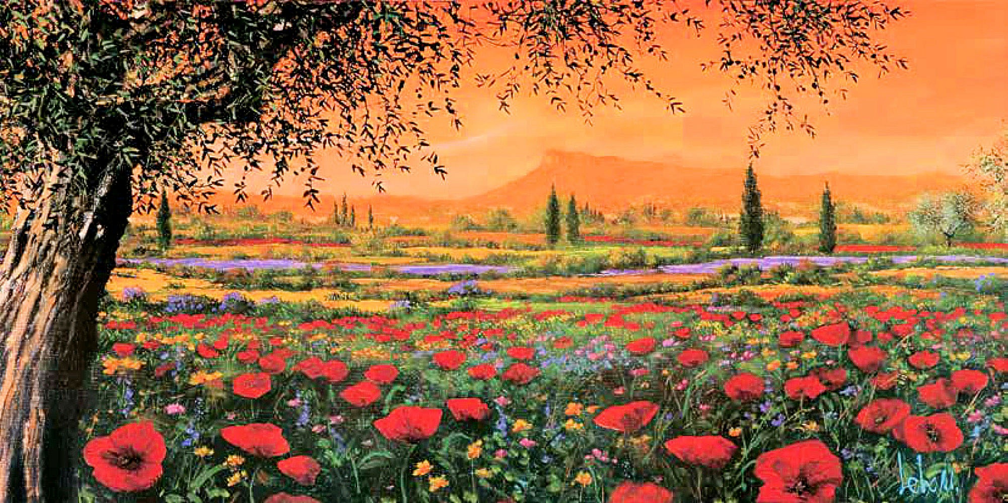 Image of DELAVITA Kunstdruck »TEBO MARZARI / Pianura in fiore«, (1 St.) bei Ackermann Versand Schweiz