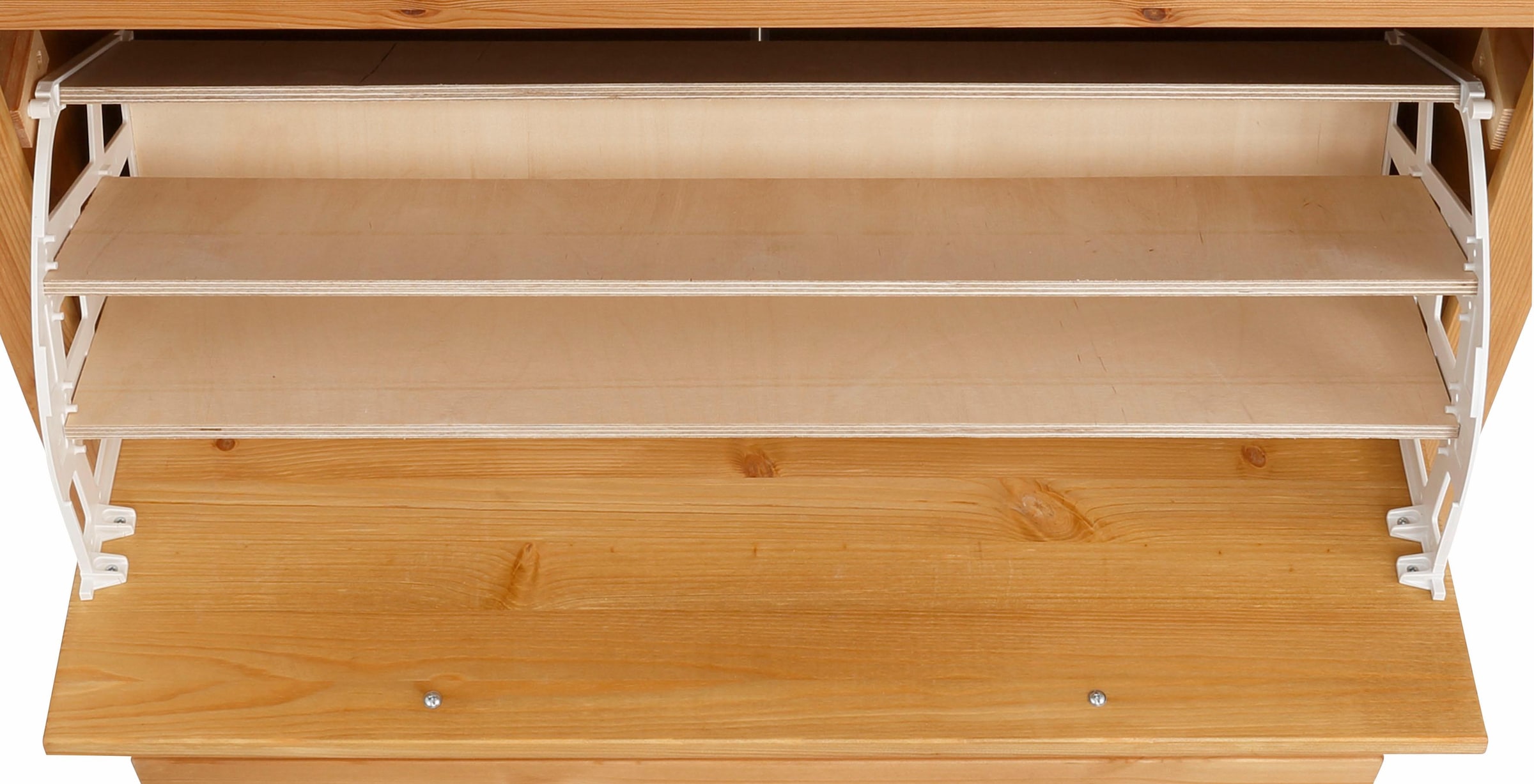 GOODproduct Armoire à chaussures »Basilico« aus massiver Kiefer, FSC®, Breite 90 cm, mit Schublade, Kassettenoptik