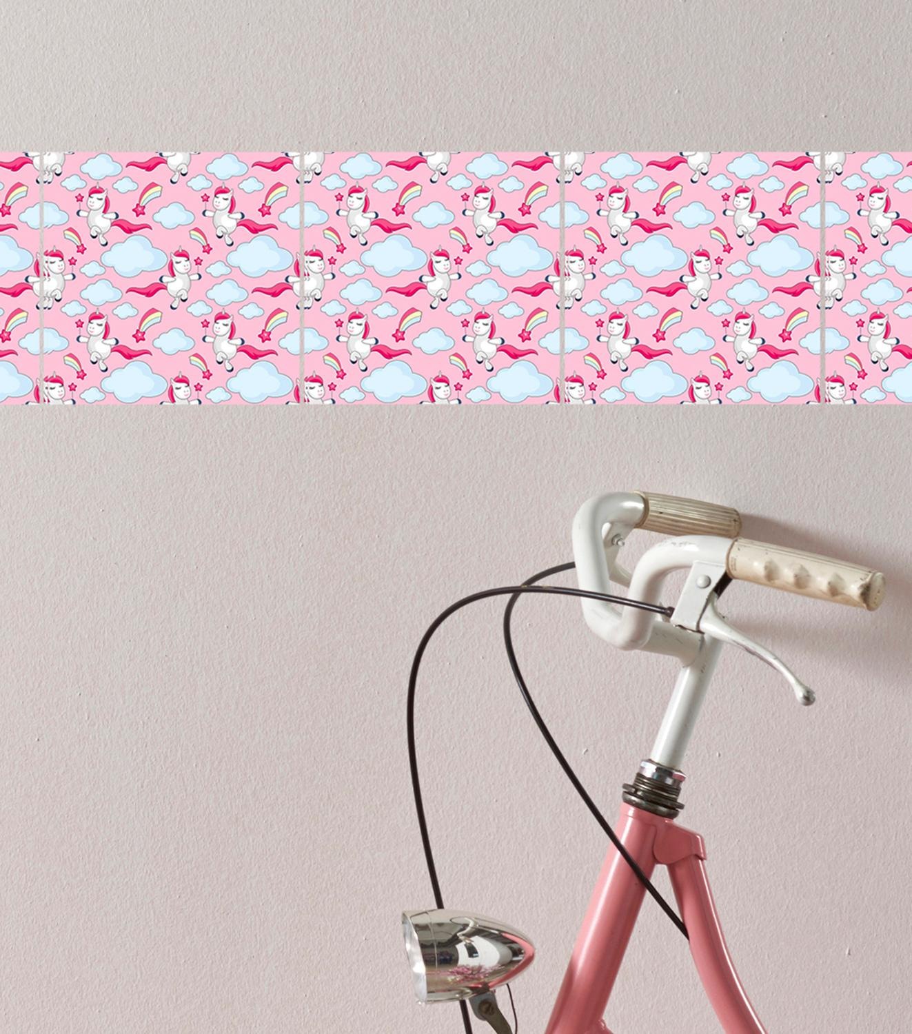 queence Fliesenaufkleber »Einhörner«, Stickerfliesen, selbstklebend, Sticker, 12er Set