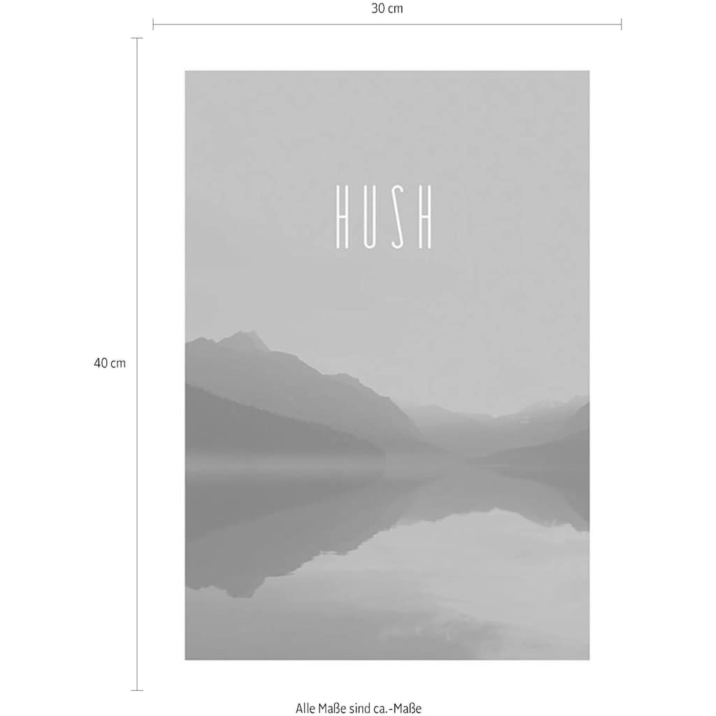 Komar Poster »Word Lake Hush Blue«, Natur, (1 St.)