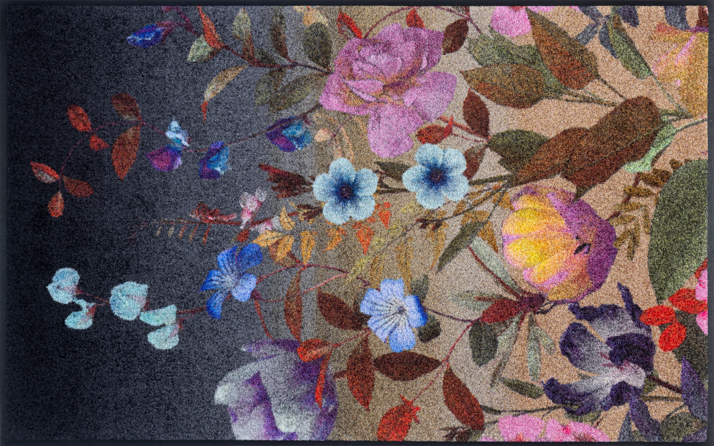 Image of wash+dry by Kleen-Tex Teppich "Midnight Blooms" rechteckig 7 mm Höhe