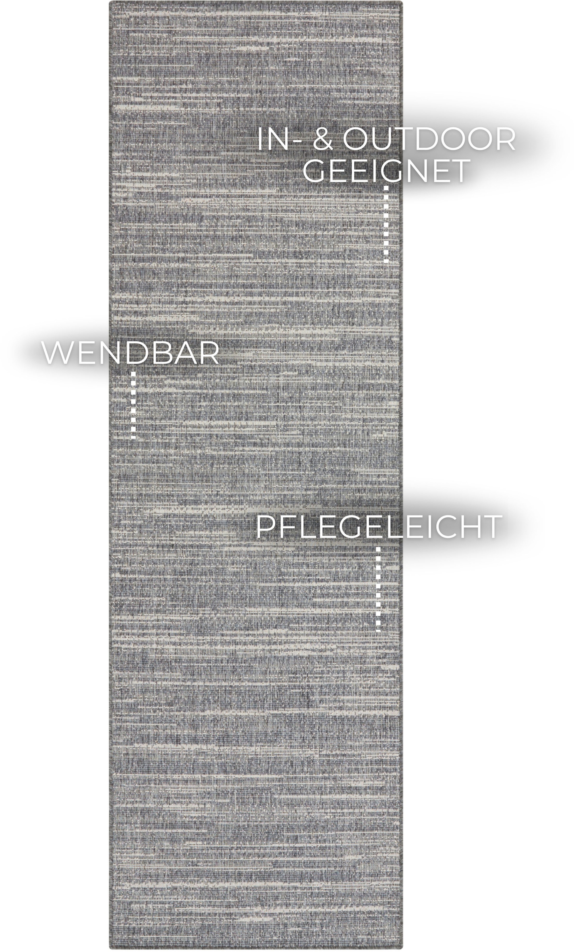 ELLE DECORATION Läufer »Mèlange«, rechteckig, 5 mm Höhe, Flachgewebe, In-& Outdoor, Modern, Wendeteppich, Balkon, Wohnzimmer