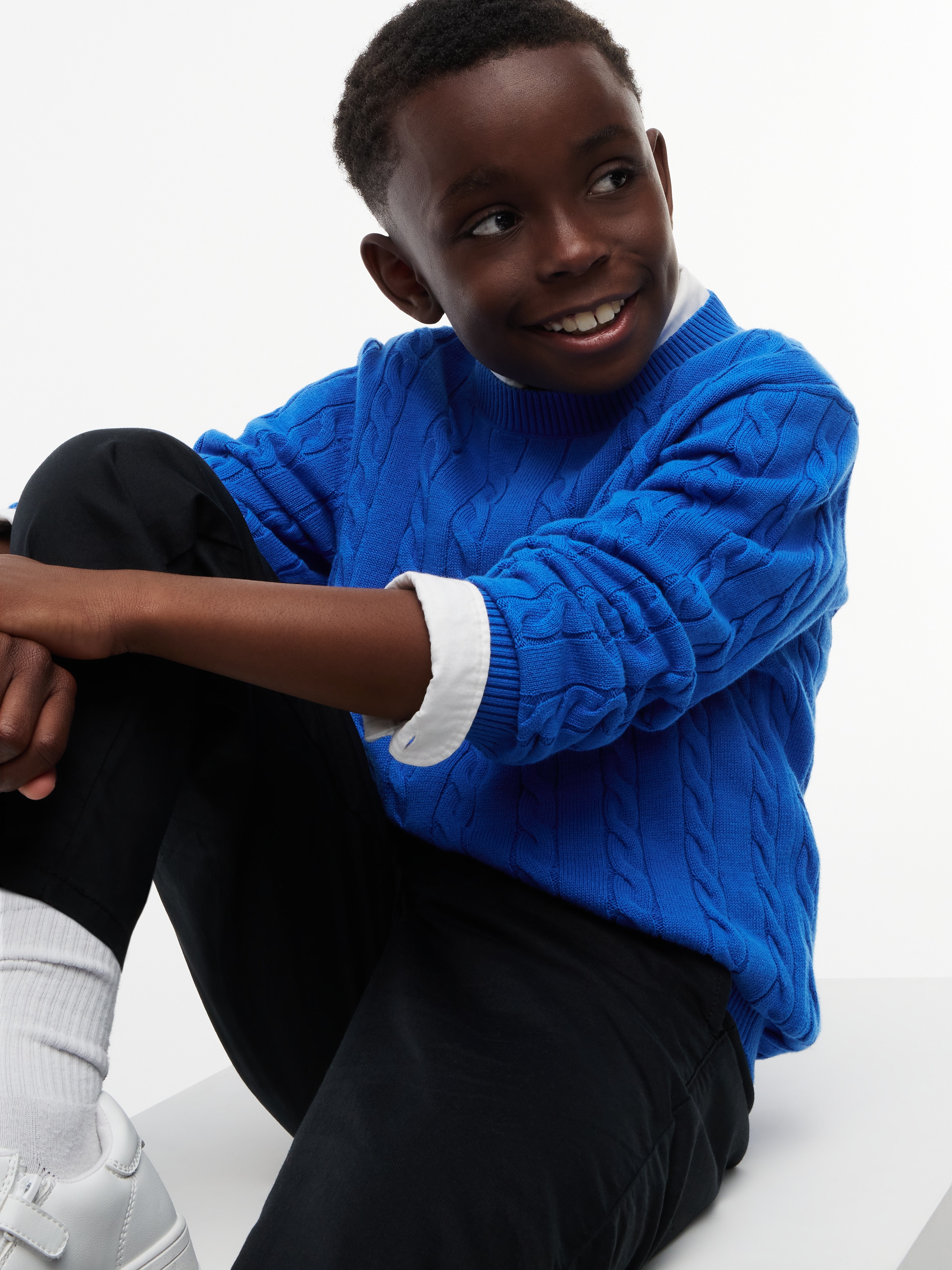 Tommy Hilfiger Pull en tricot »COTTON CABLE SWEATER« pour enfants jusqu'à 16 ans, avec motif torsadé